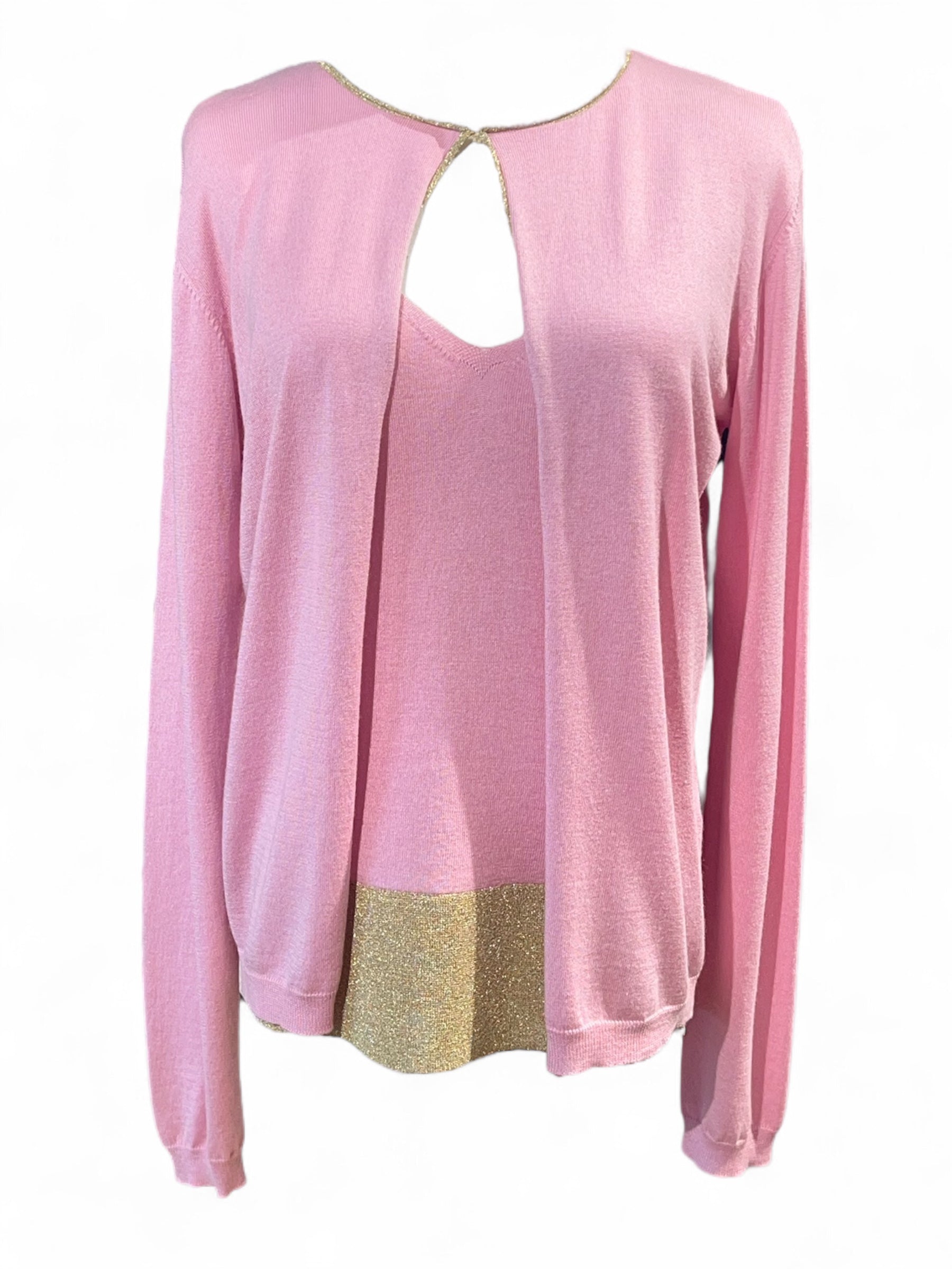 Valentino - Rosa und goldfarbenes Ensemble Größe 38