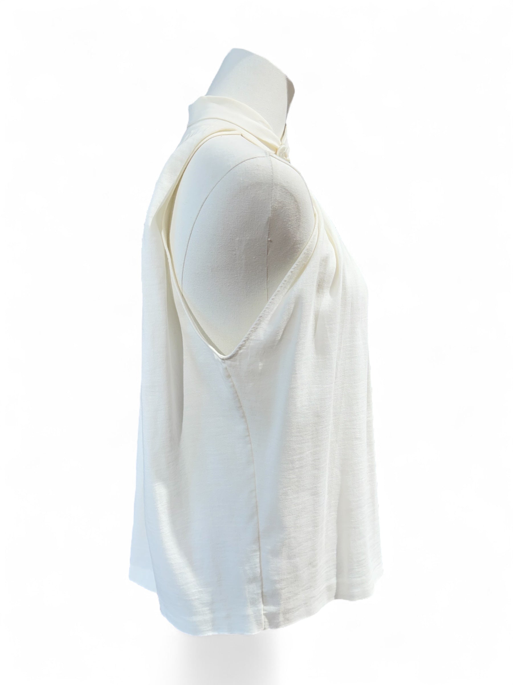 Hermès - Top bianco con collo T42