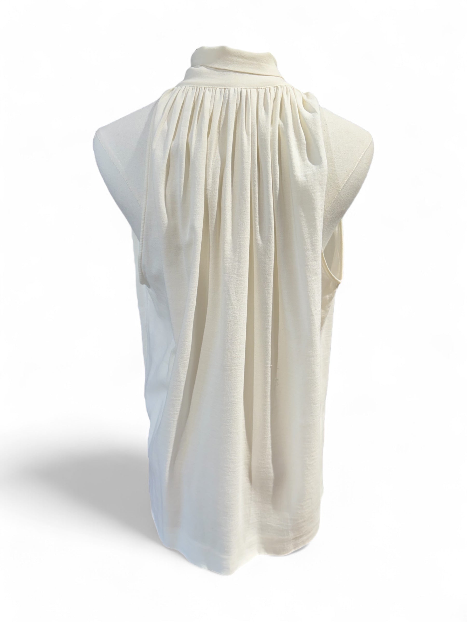 Hermès - Top bianco con collo T42