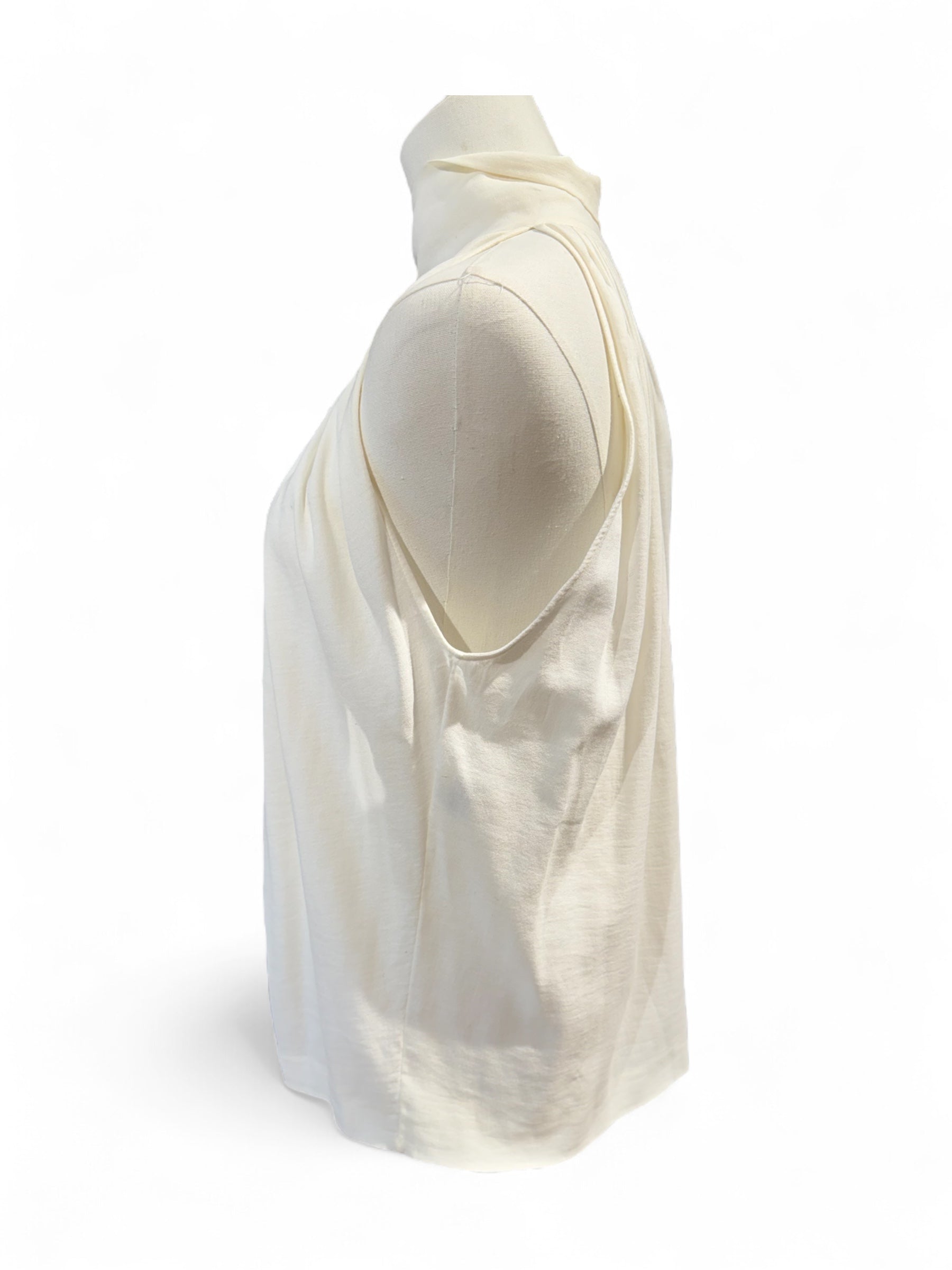 Hermès - Top bianco con collo T42