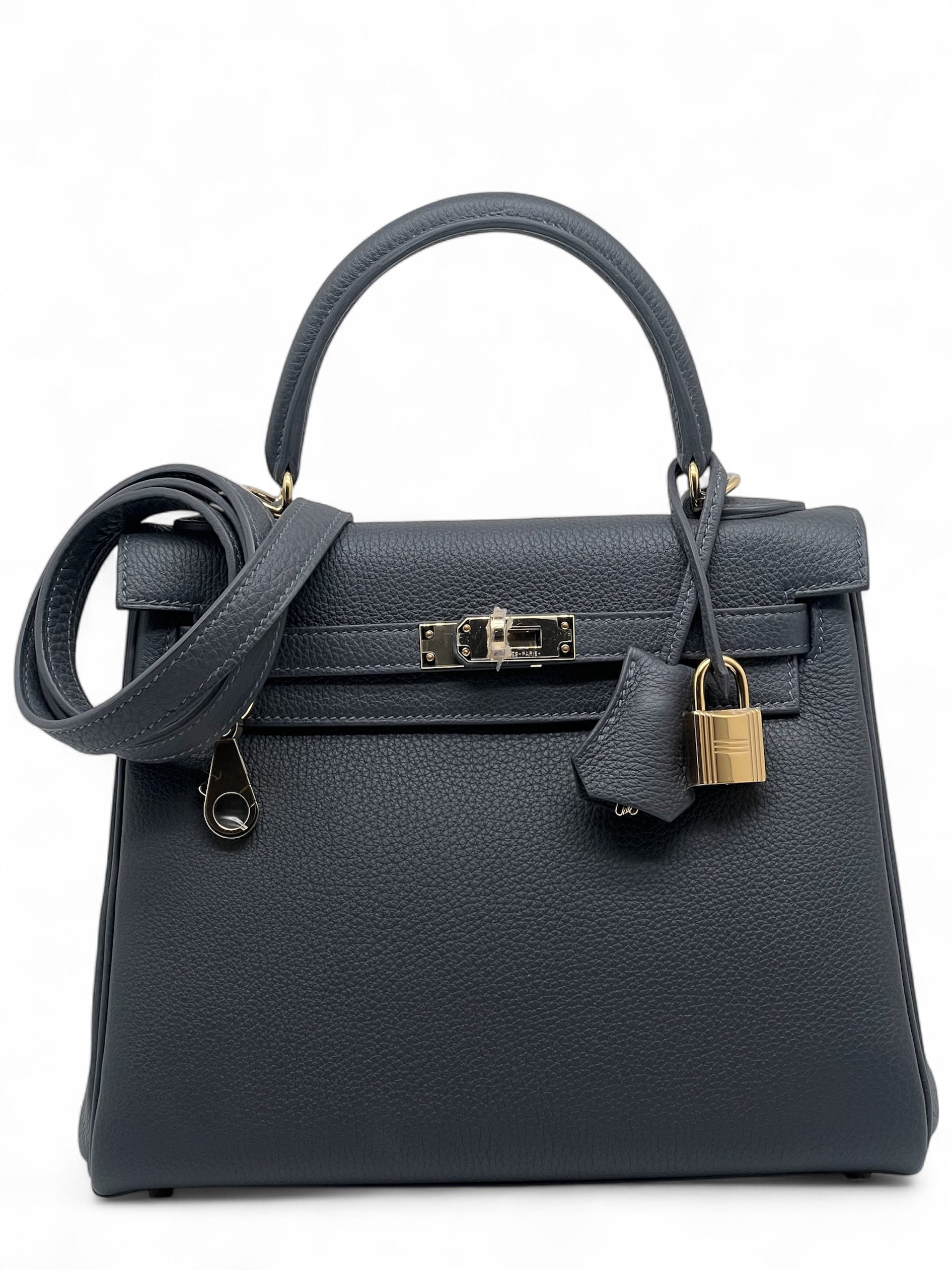 Hermès - Sac Kelly 25 Gris Etain