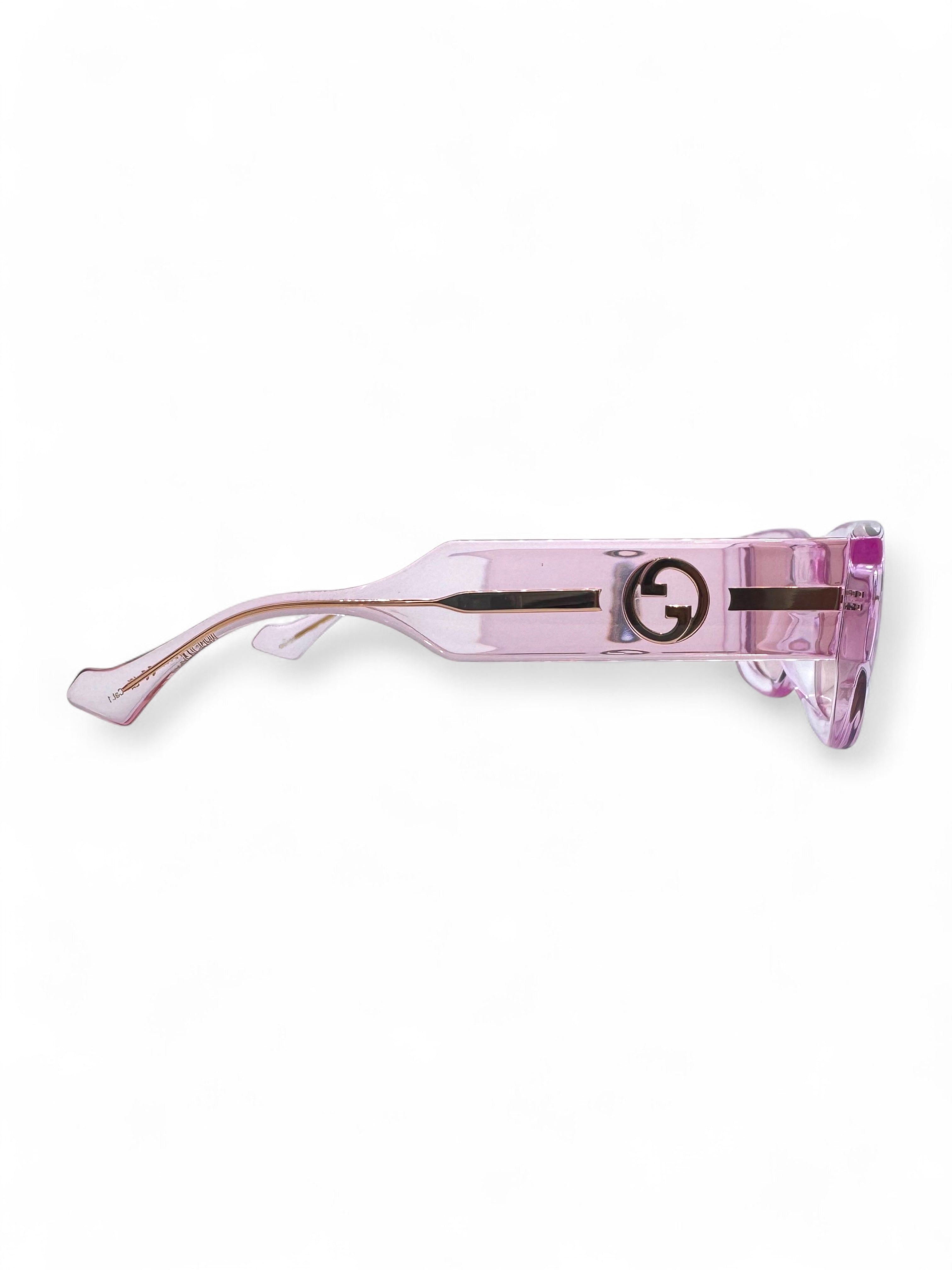 Gucci - Lunettes de soleil rose en transparence