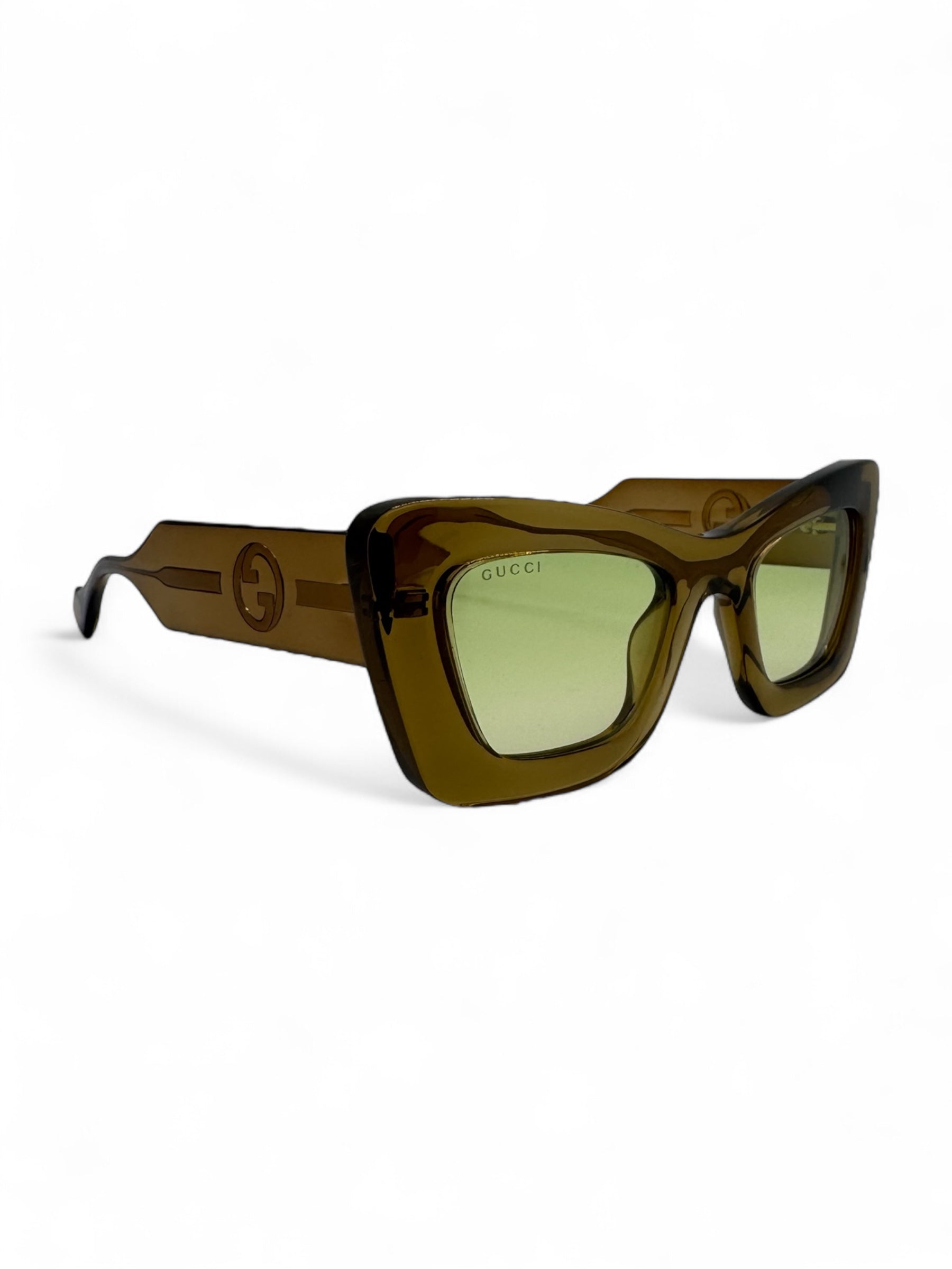 Gucci - Lunettes de soleil jaune en transparence