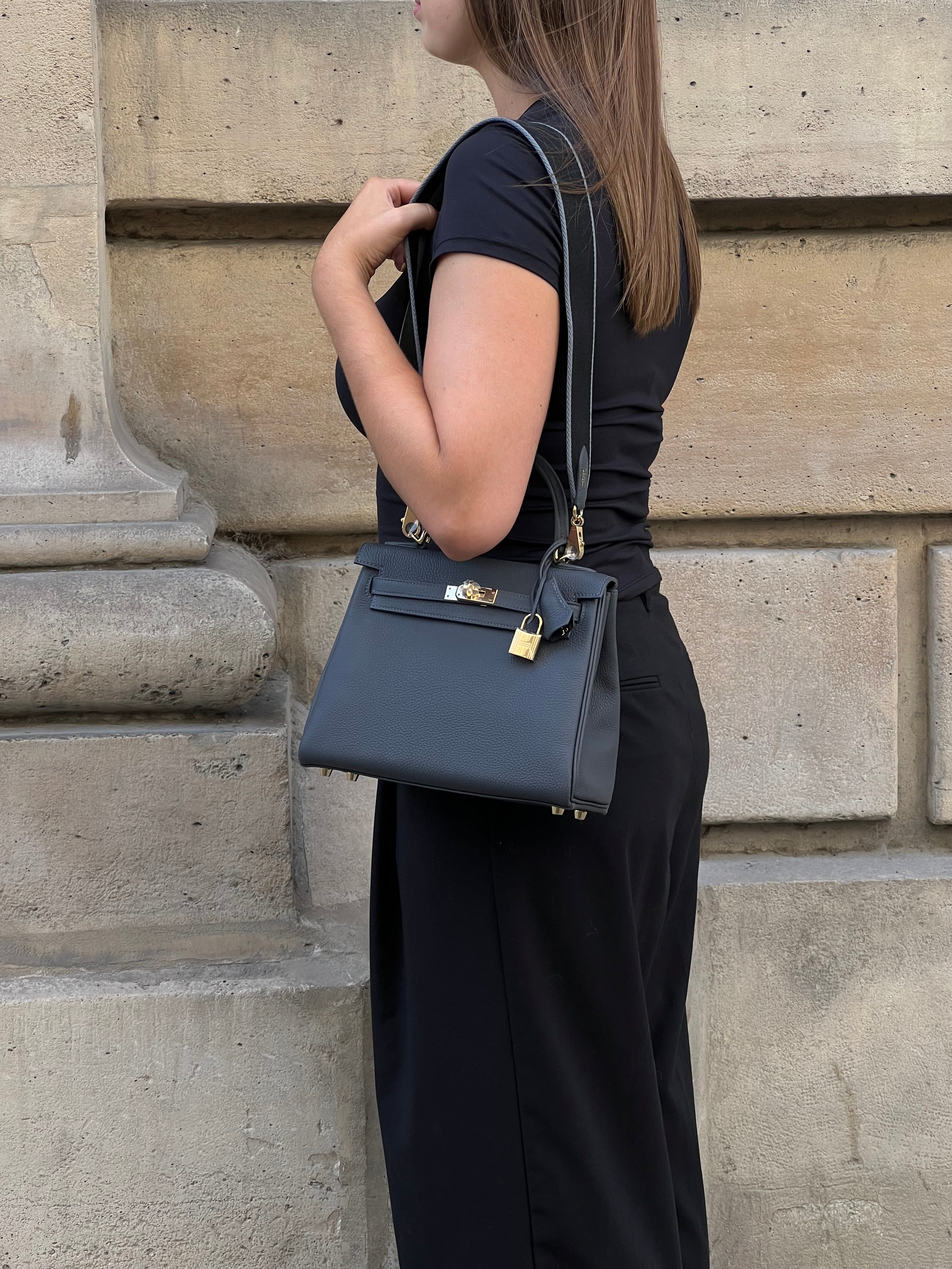 Hermès - Sac Kelly 25 Gris Etain