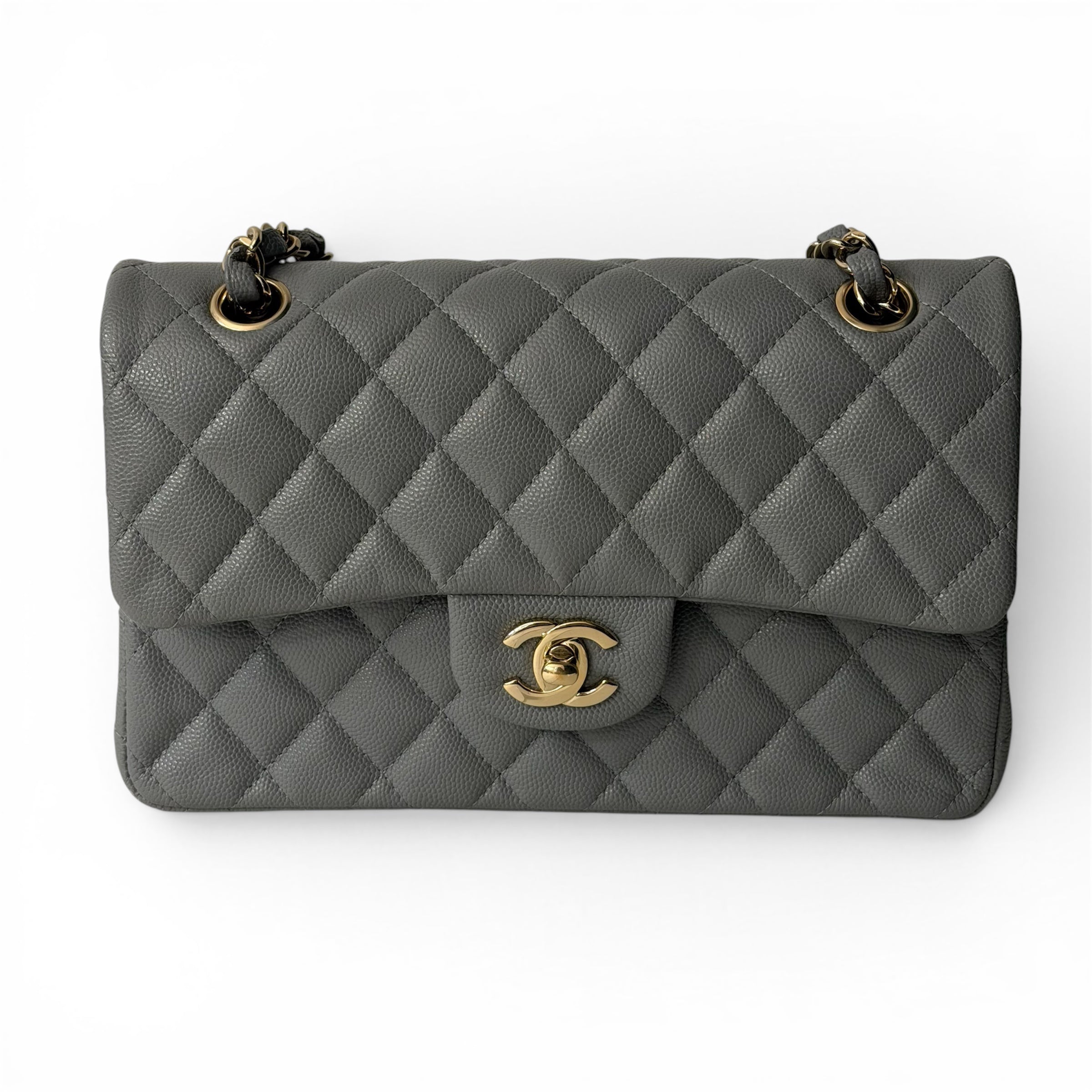 Chanel - Sac Classique Timeless cuir caviar gris