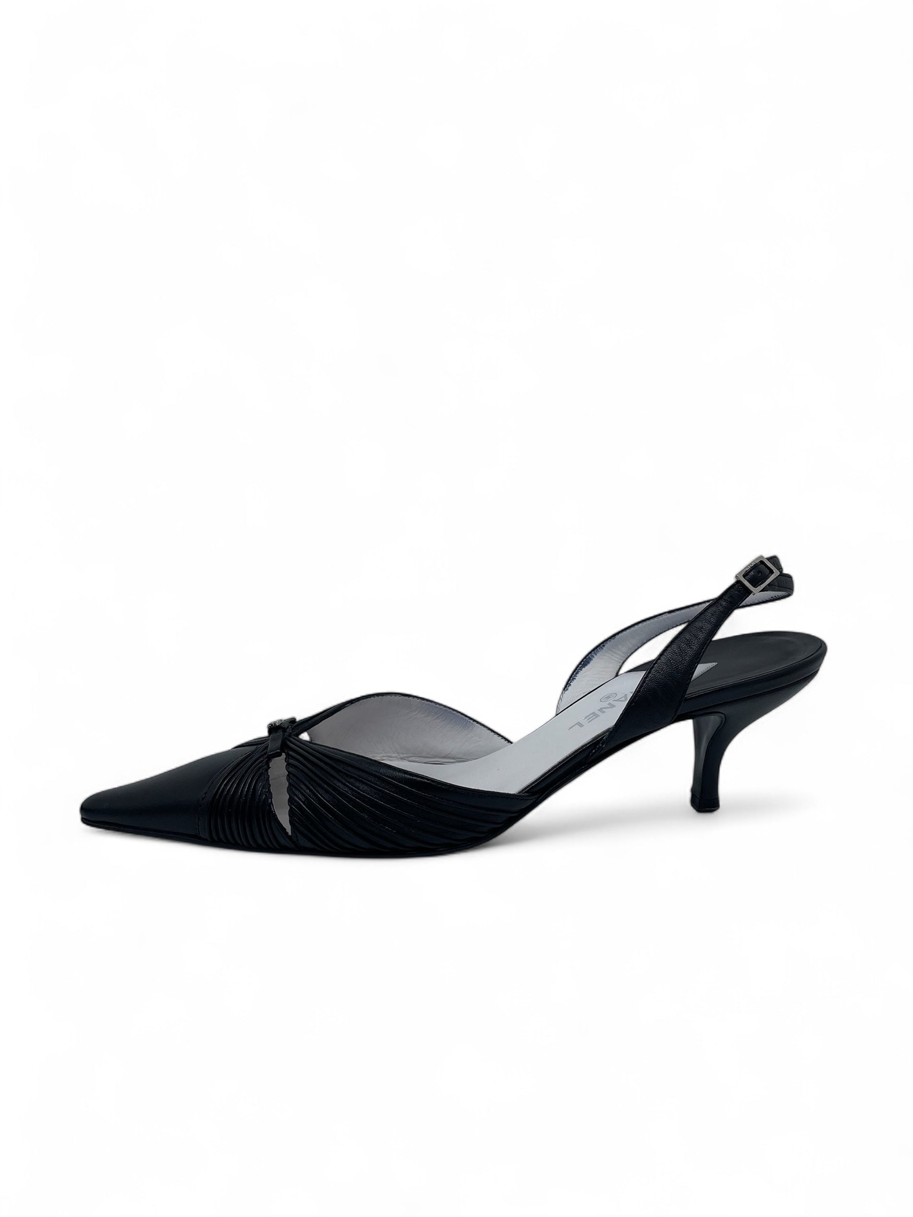 Chanel - Mules avec bride T39,5