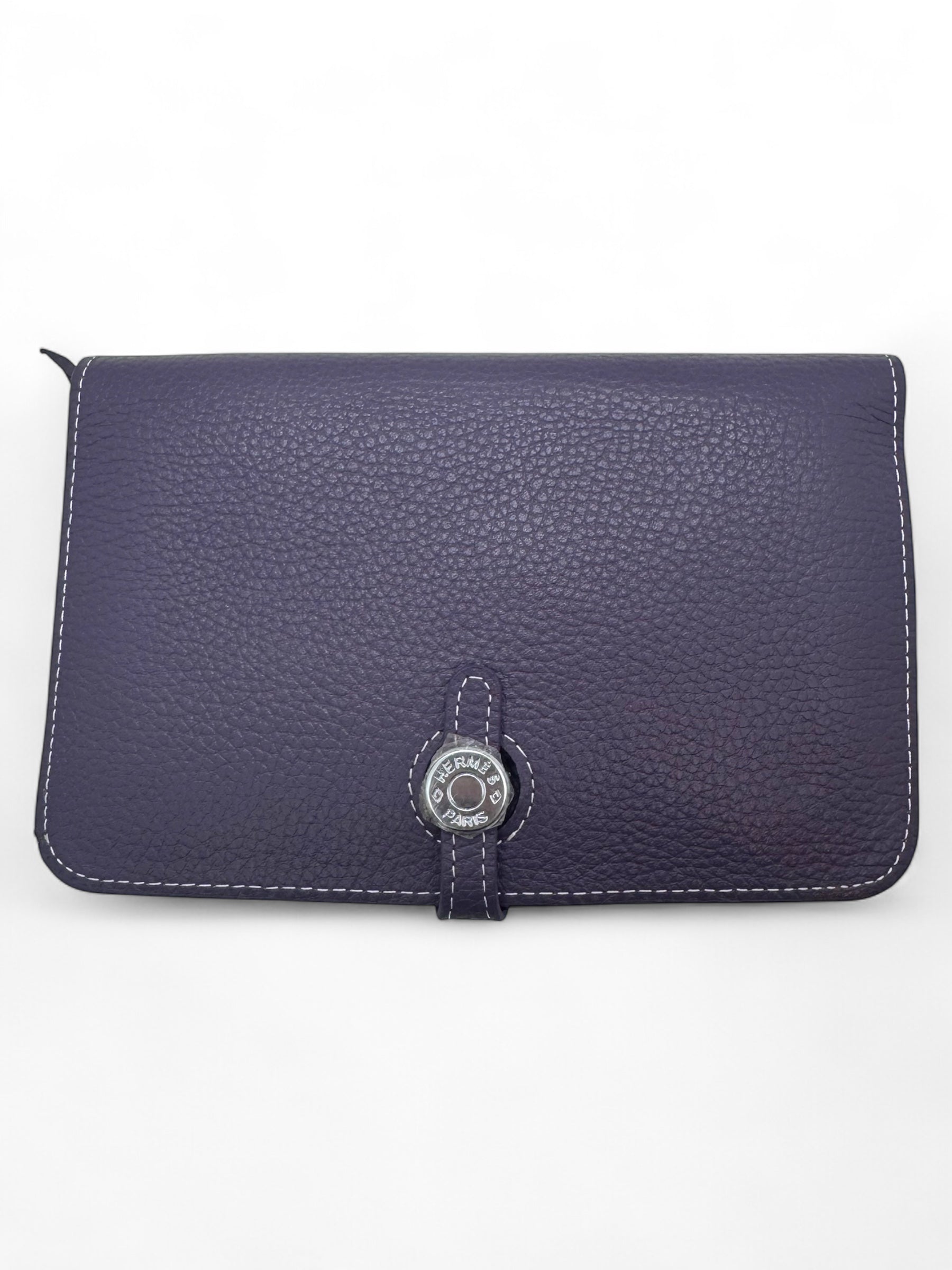 Hermès - Geldbörse aus lila Dogon-Leder