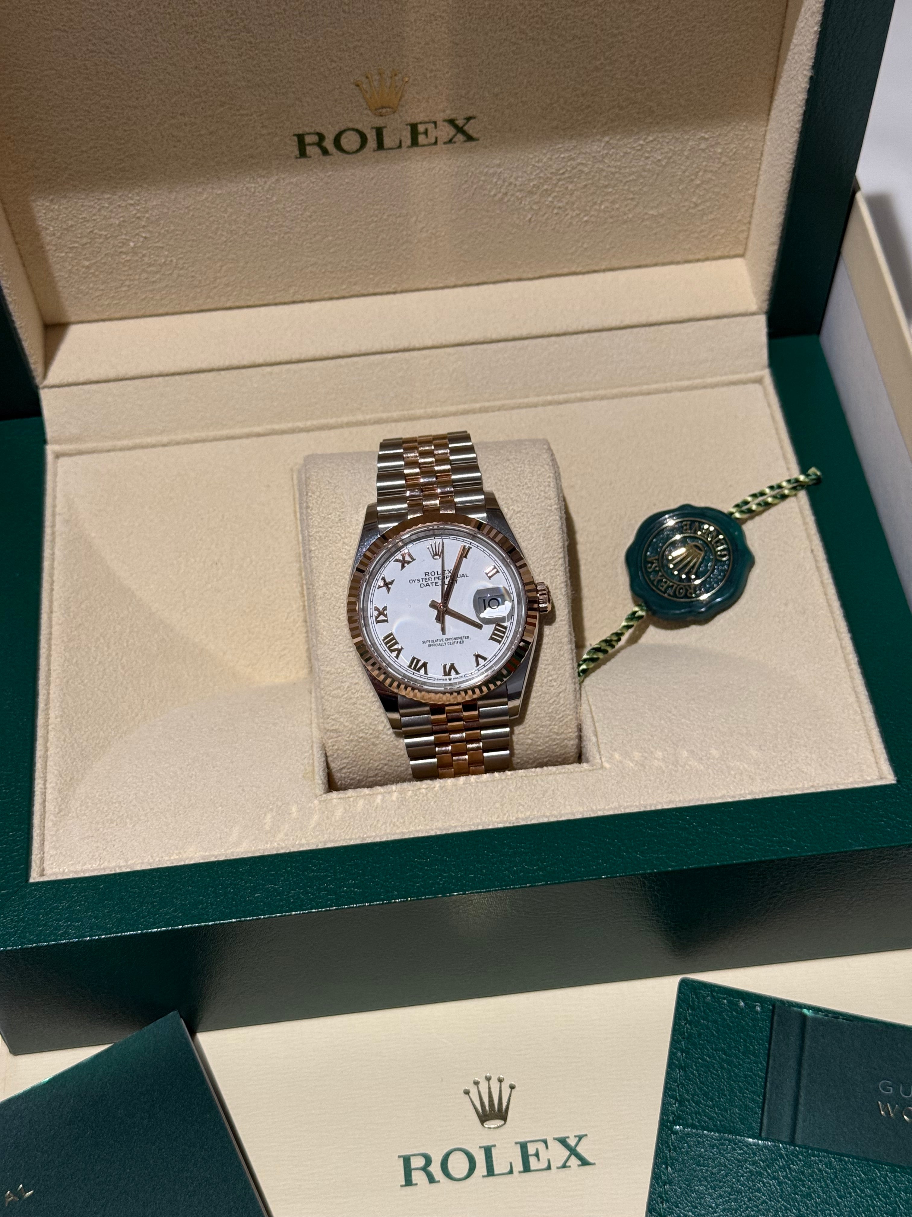 Rolex - Datejust 36mm Cannelée Or rose et jubilee