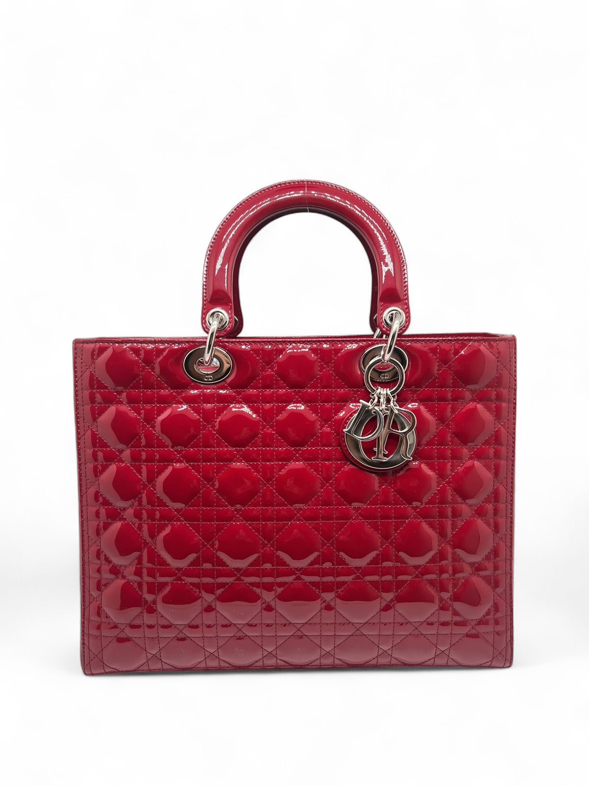 Christian Dior - Borsa Lady Dior Large rossa verniciata