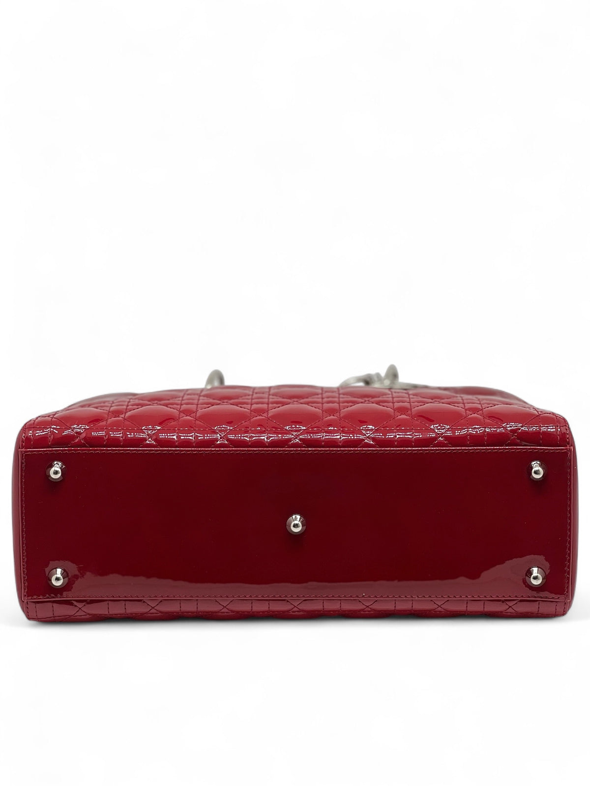 Christian Dior - Borsa Lady Dior Large rossa verniciata