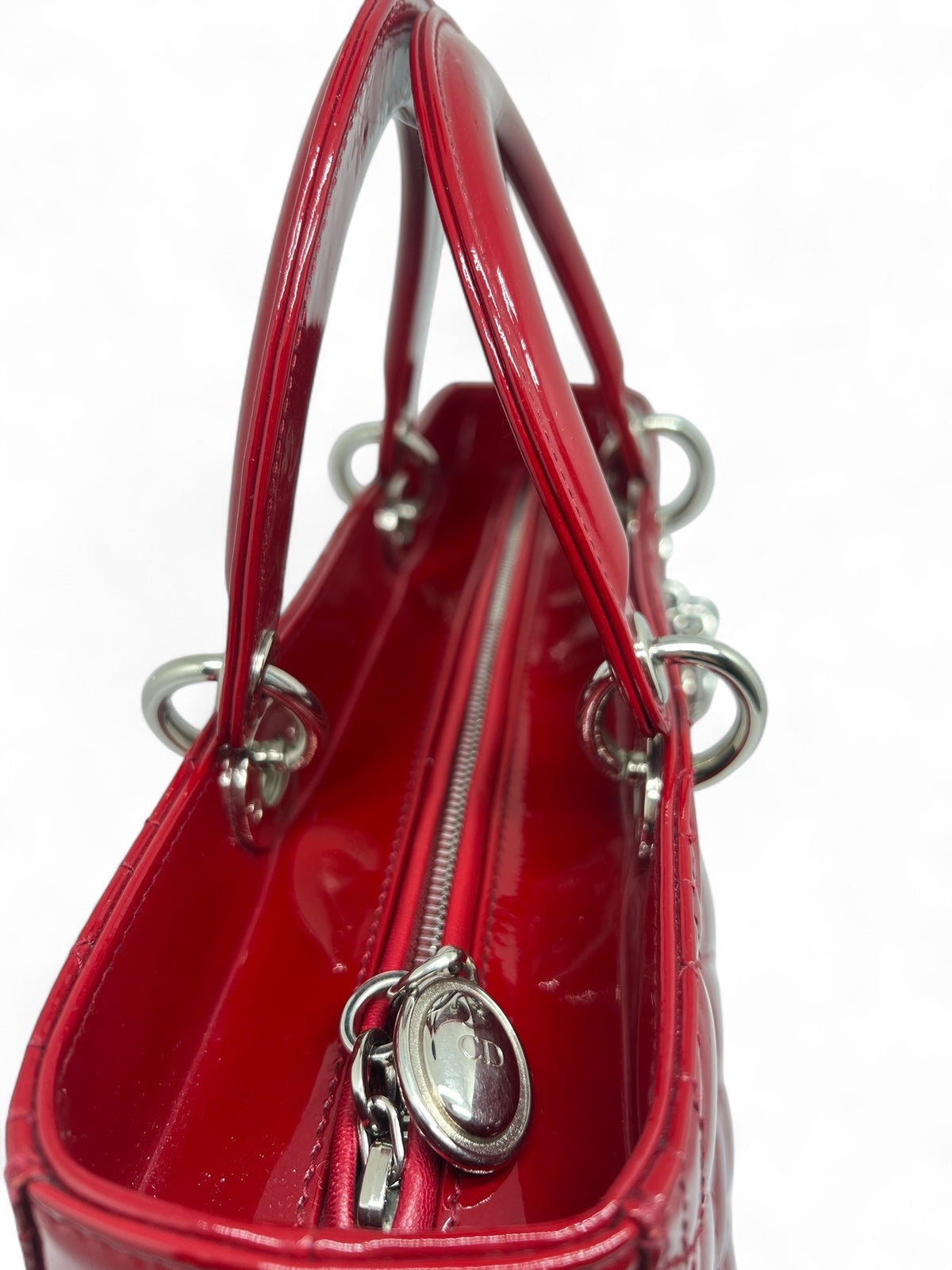 Christian Dior - Borsa Lady Dior Large rossa verniciata