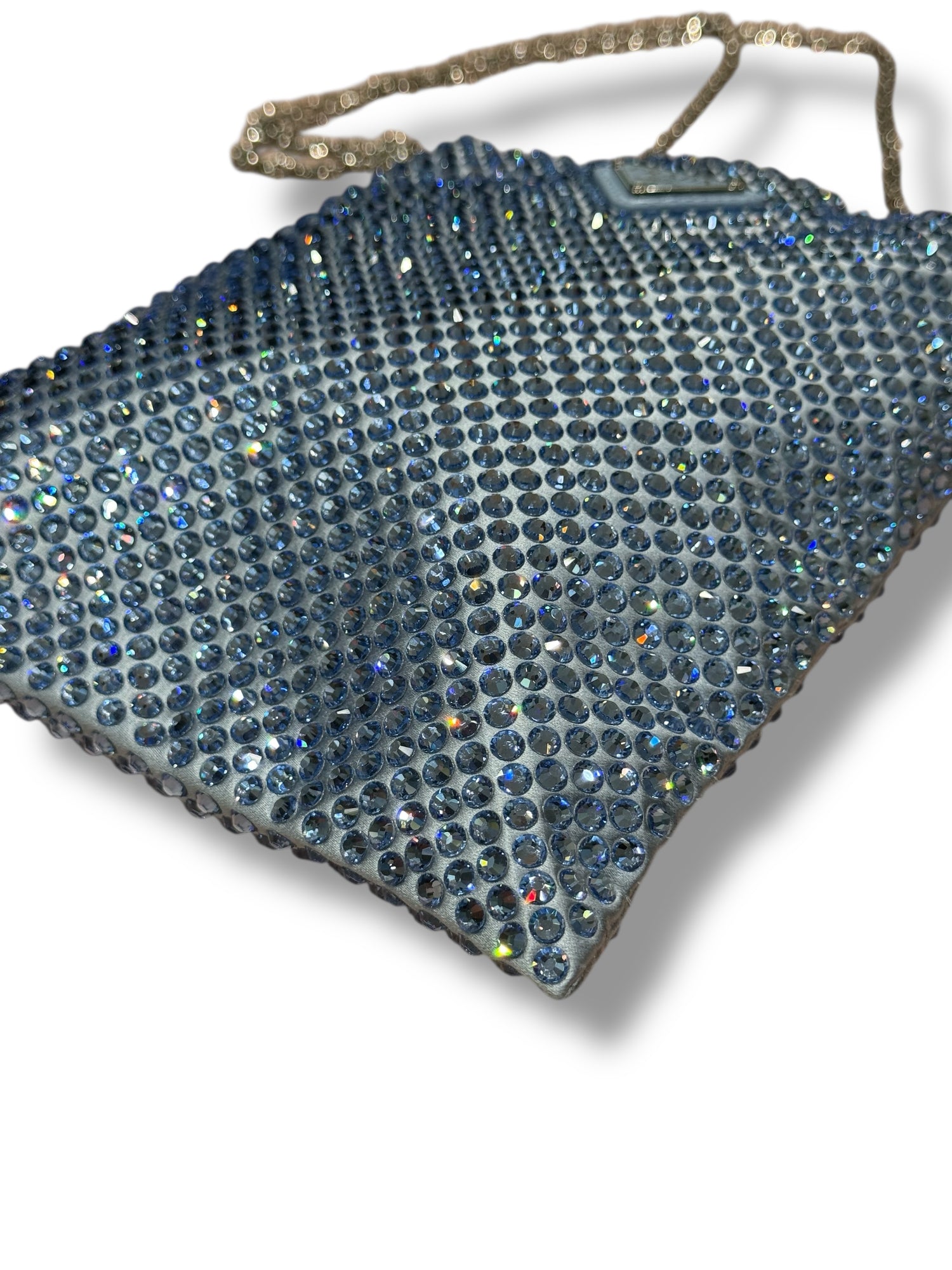 Prada - Sac strass bleu PM