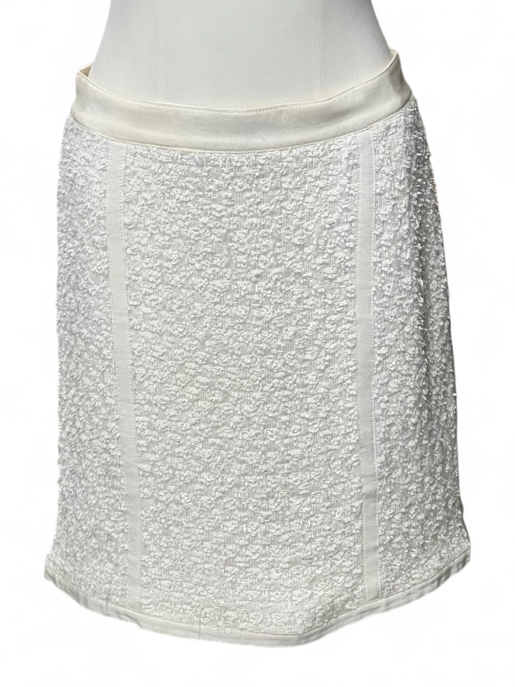Chanel - Jupe blanche en tweed T34
