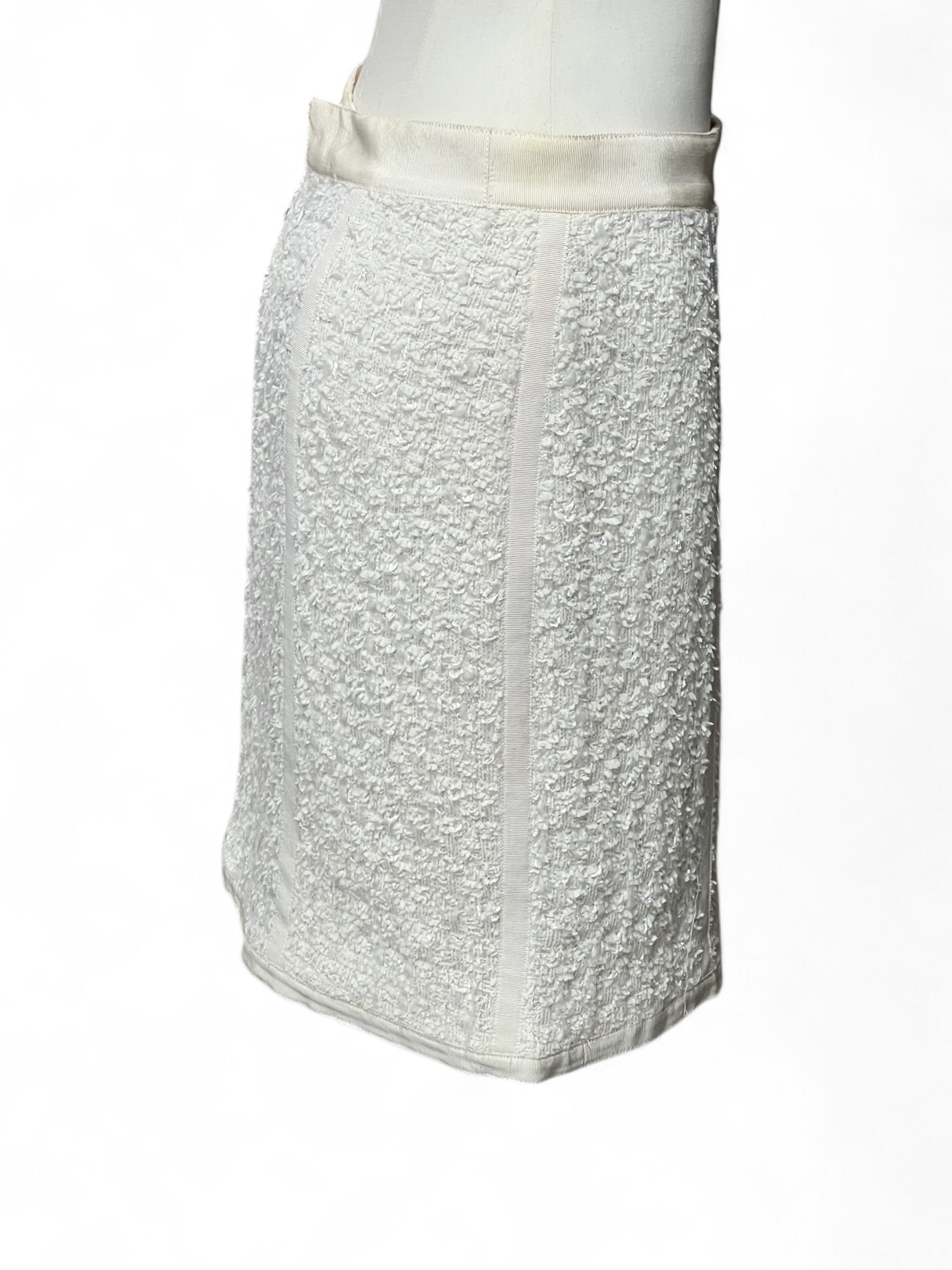 Chanel - Jupe blanche en tweed T34