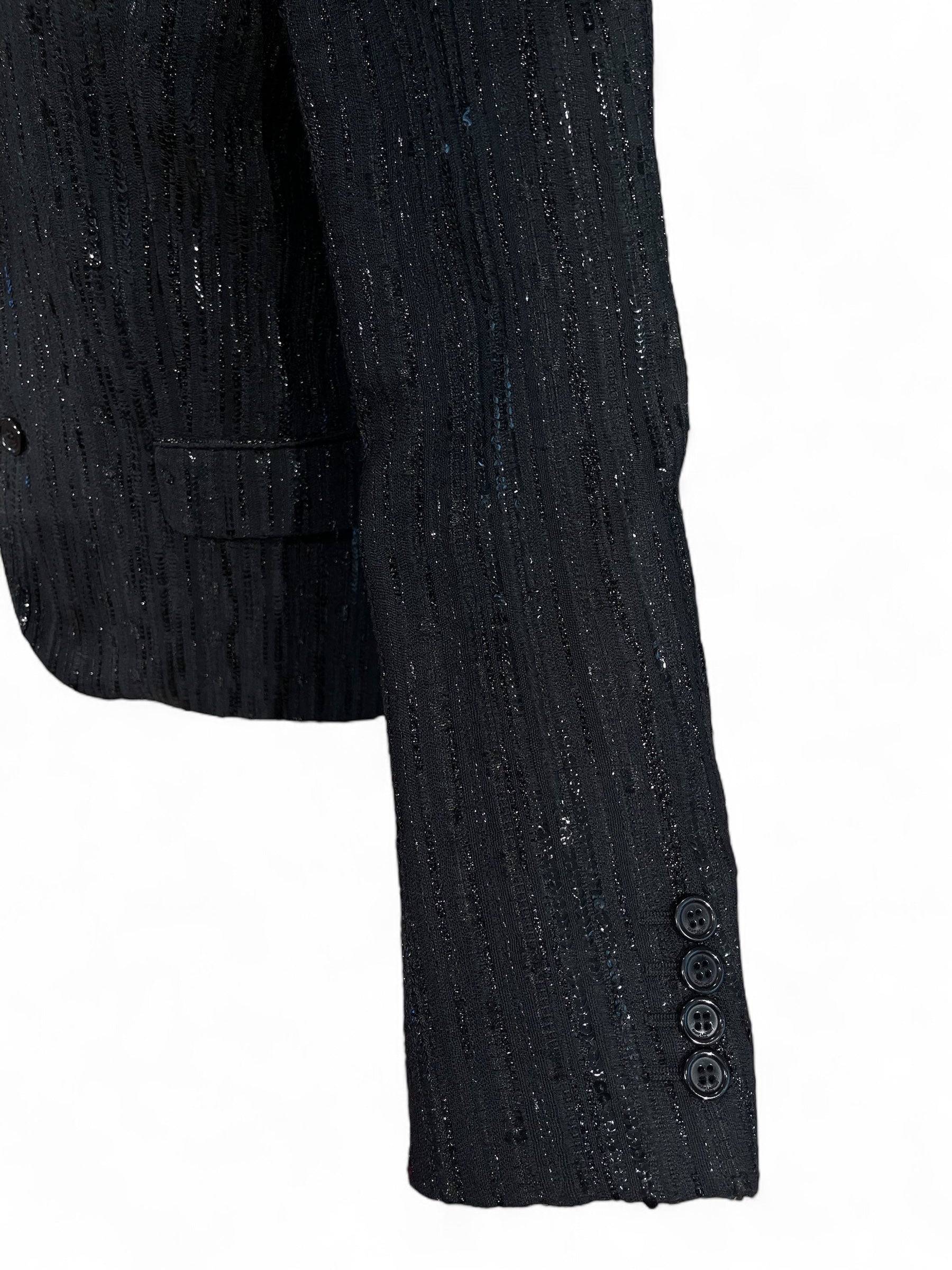 Saint Laurent - Blazer noir à sequins T36