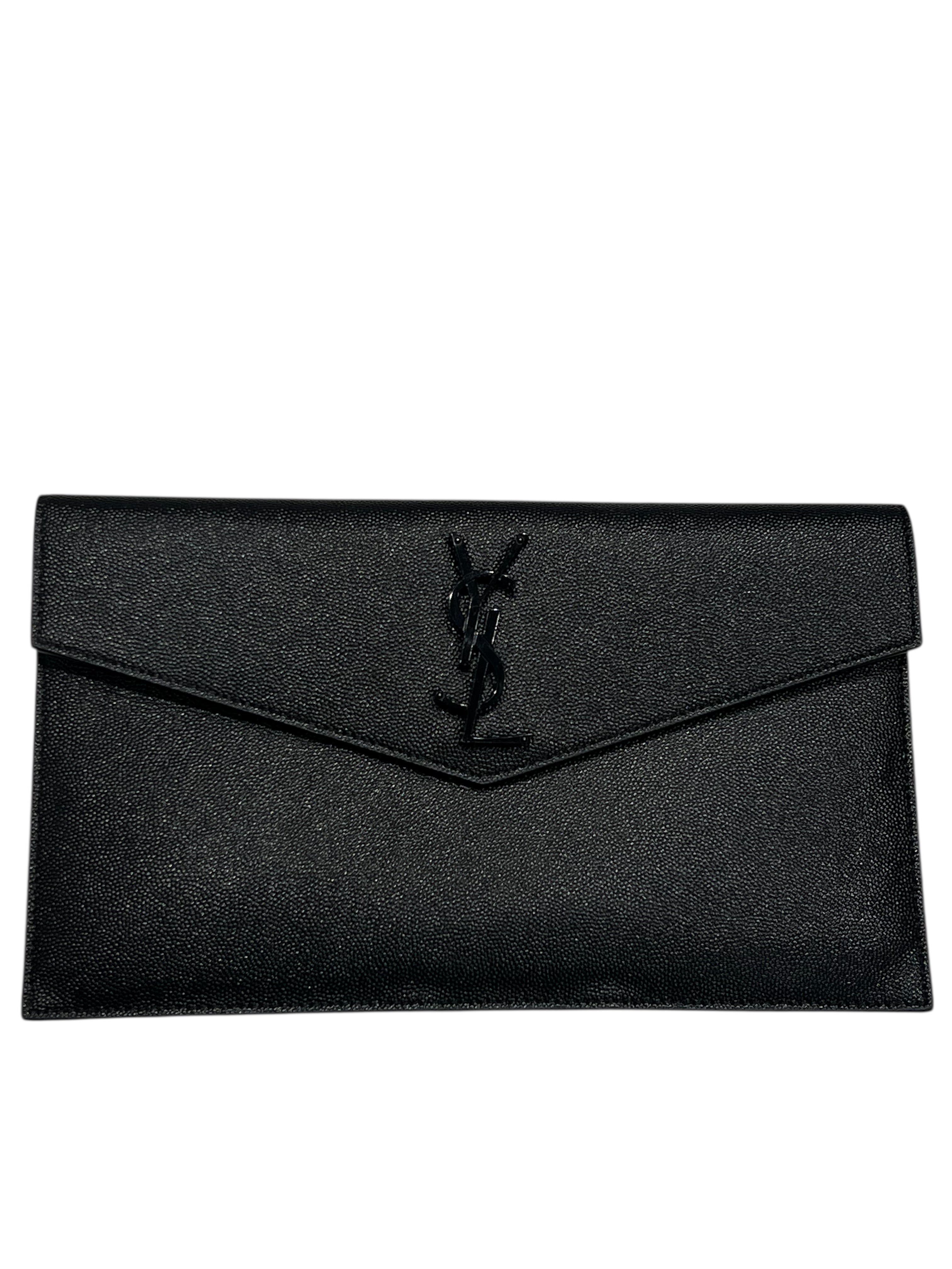 Saint Laurent - pochette uptown cuir noir