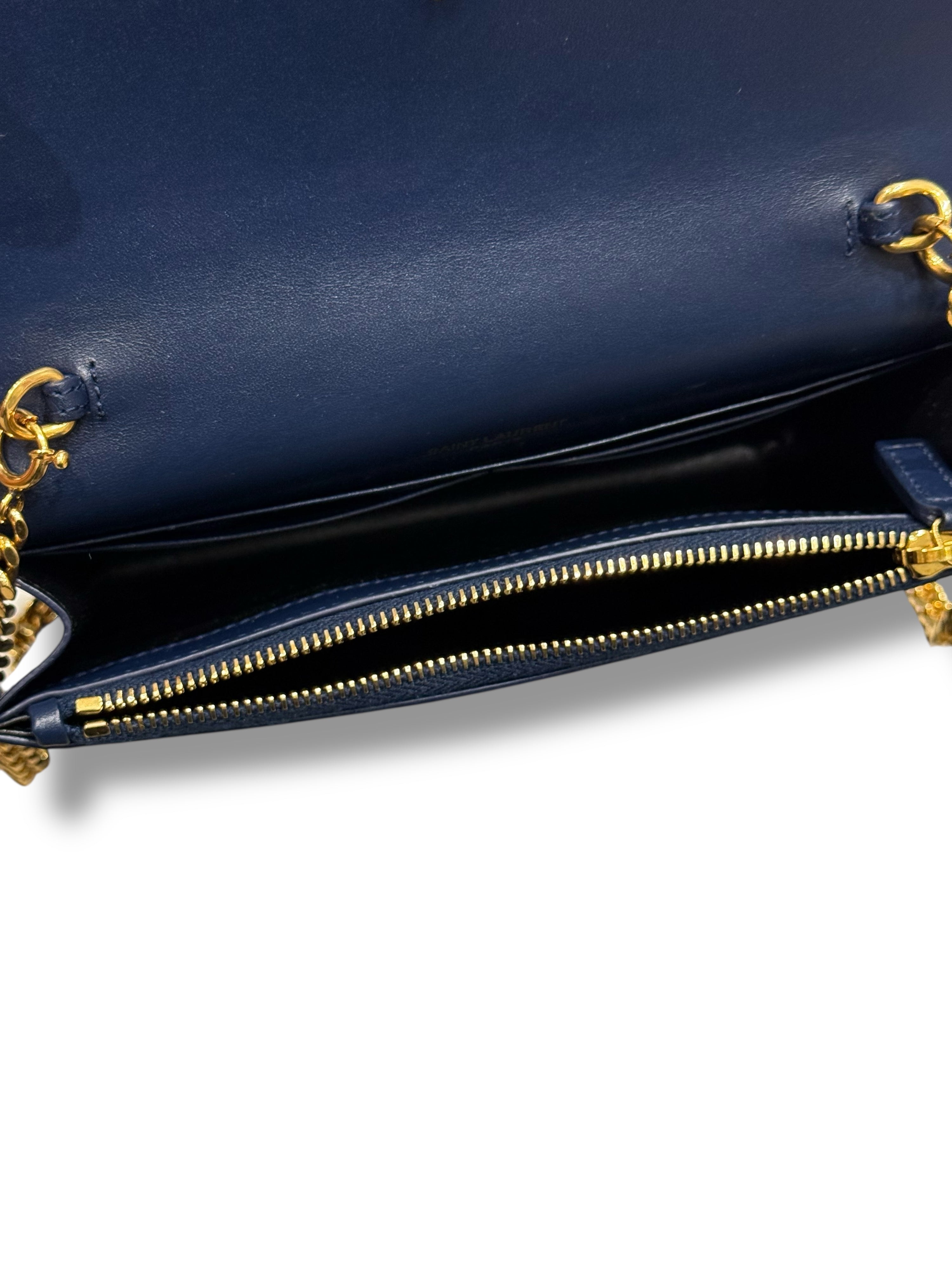 Saint Laurent - Geldbeutel mit Kette Kate Blau Navy
