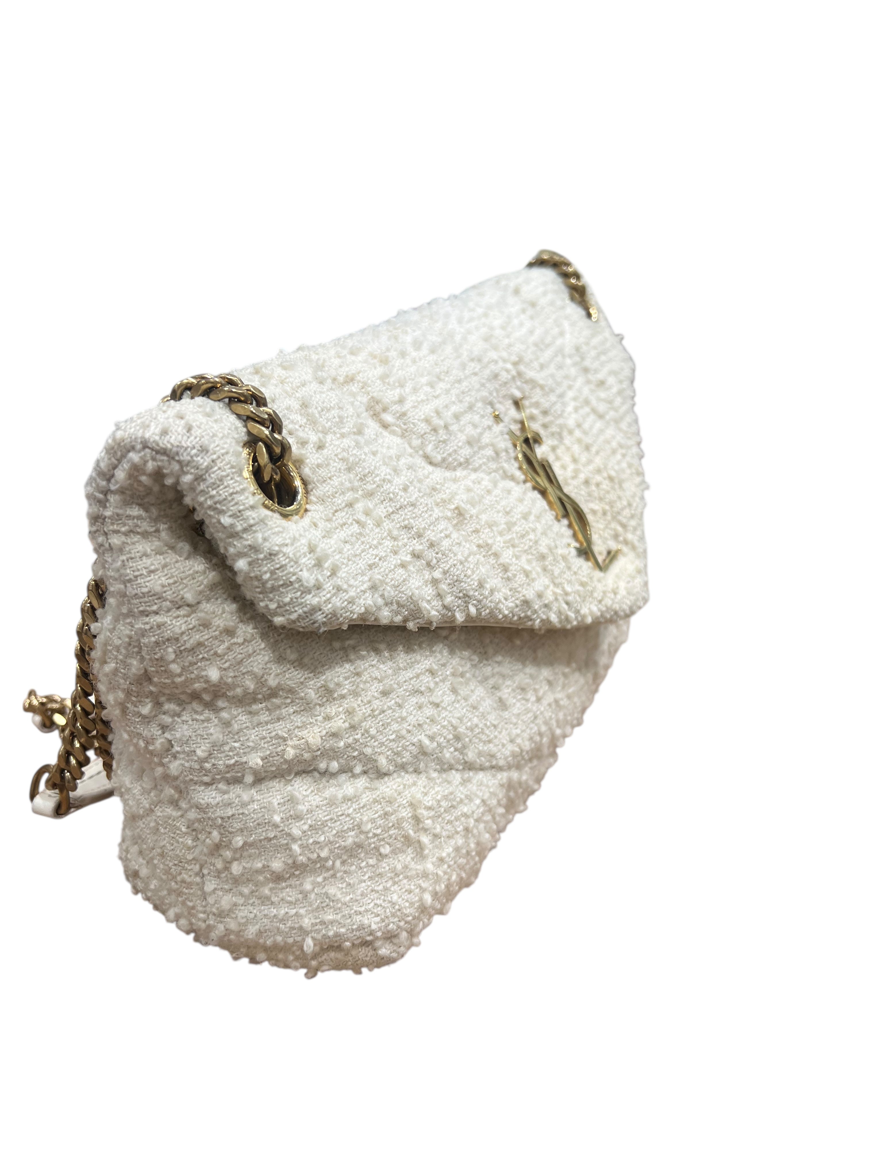 Saint Laurent - Puffer Medium en tweed écru