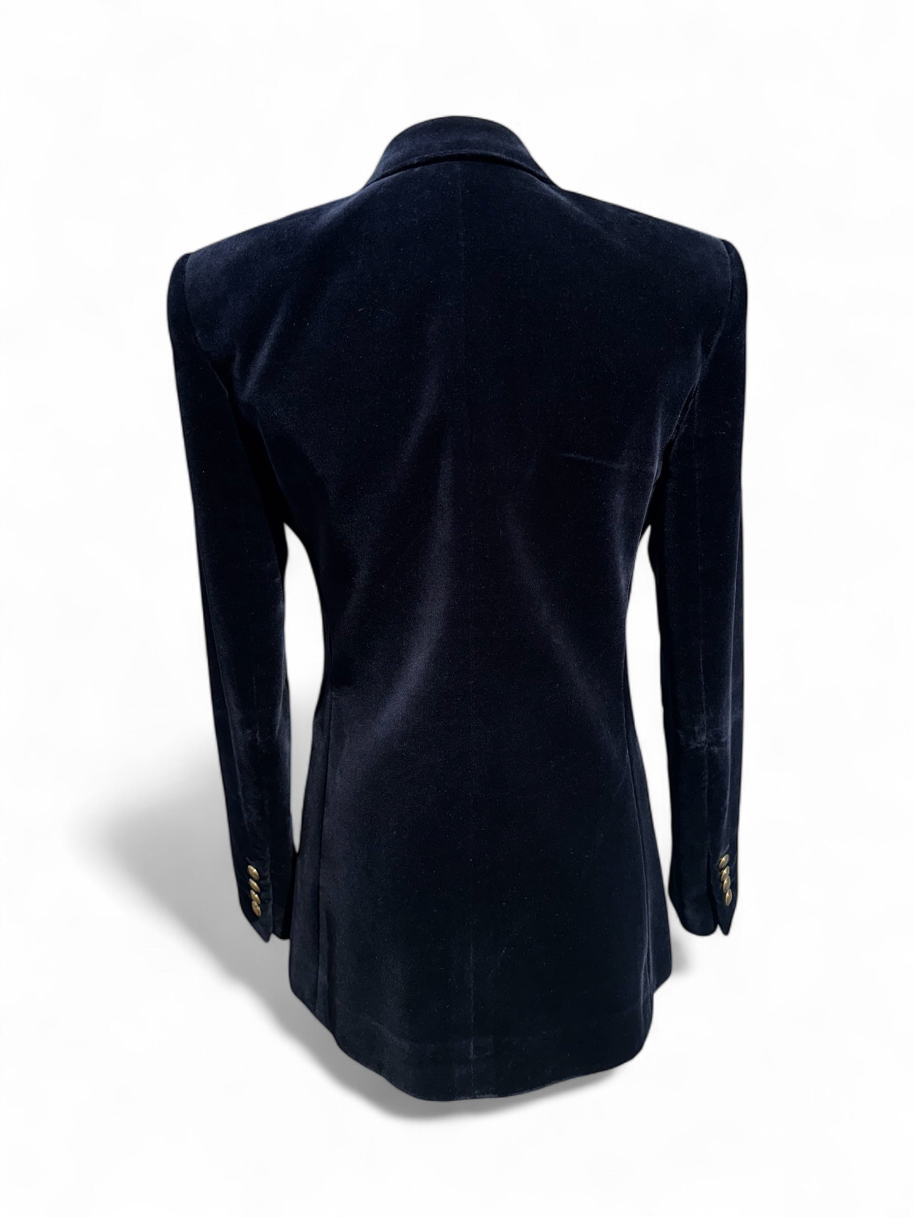 Saint Laurent - Blazer en velours T36 bleu marine