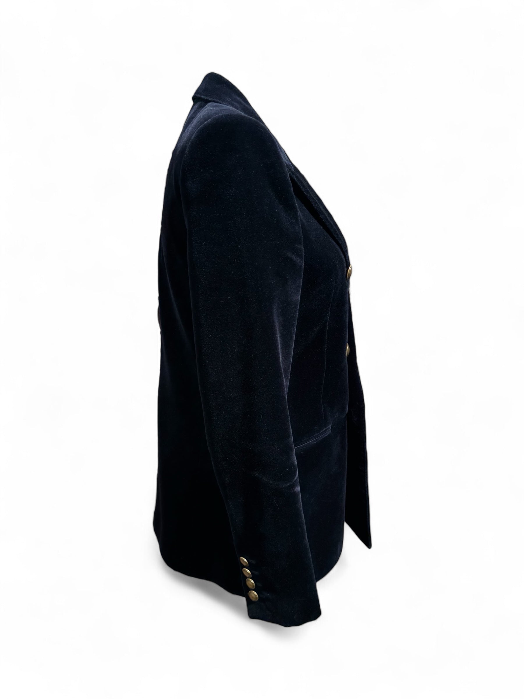 Saint Laurent - Blazer en velours T36 bleu marine