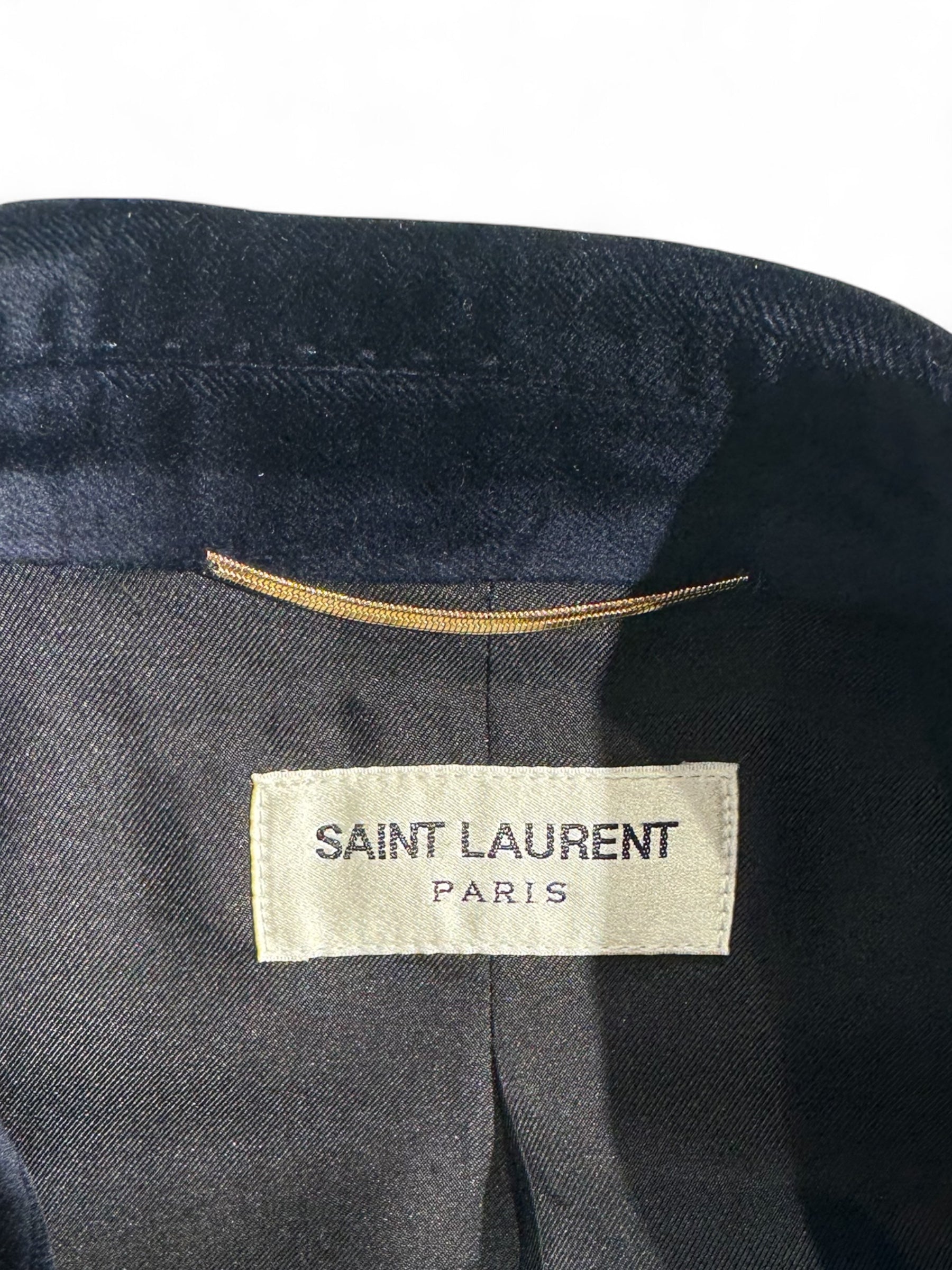 Saint Laurent - Blazer en velours T36 bleu marine