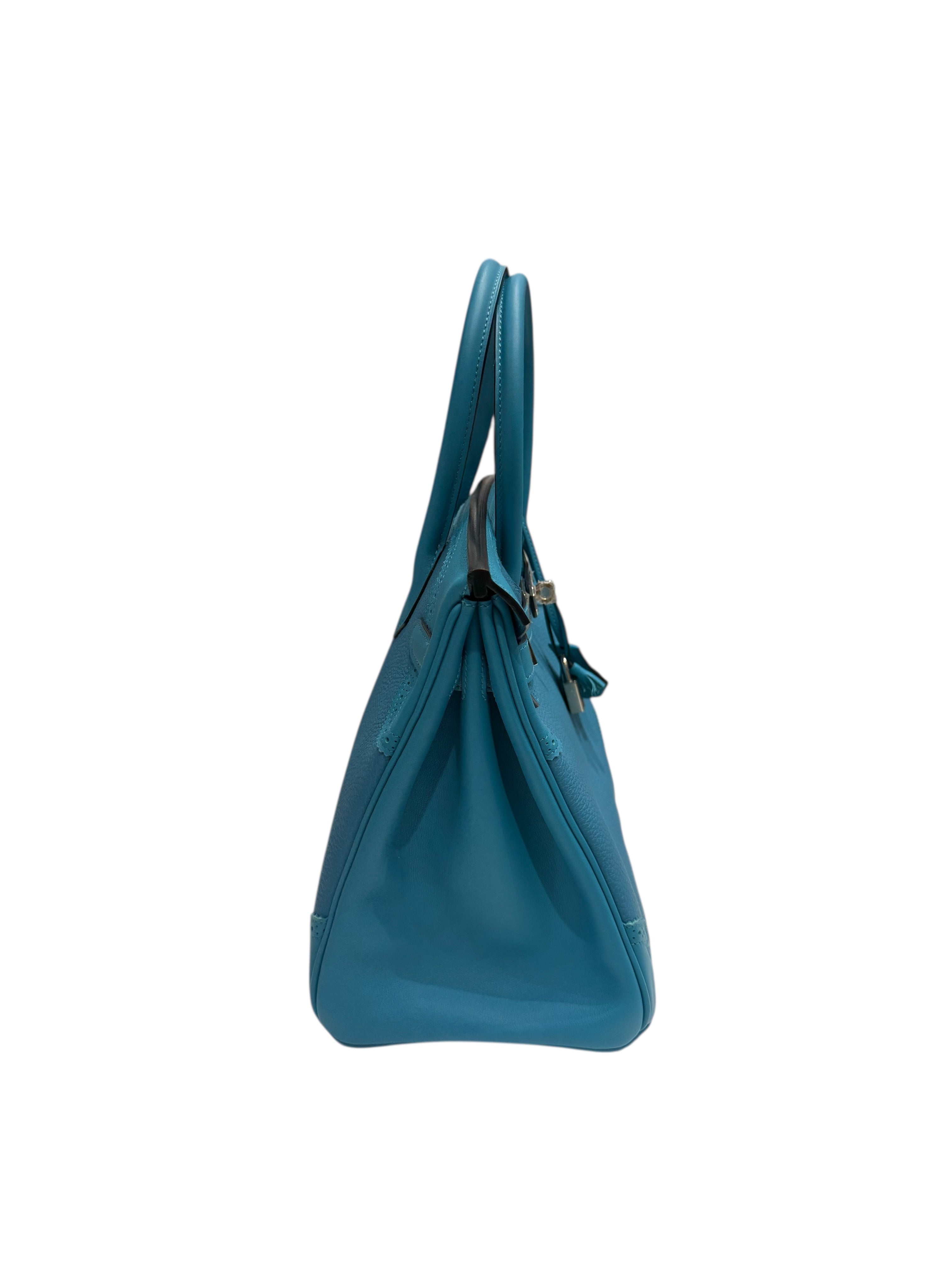 Hermès - Birkin 30 Ghilli togo/swift Turquoise PHW