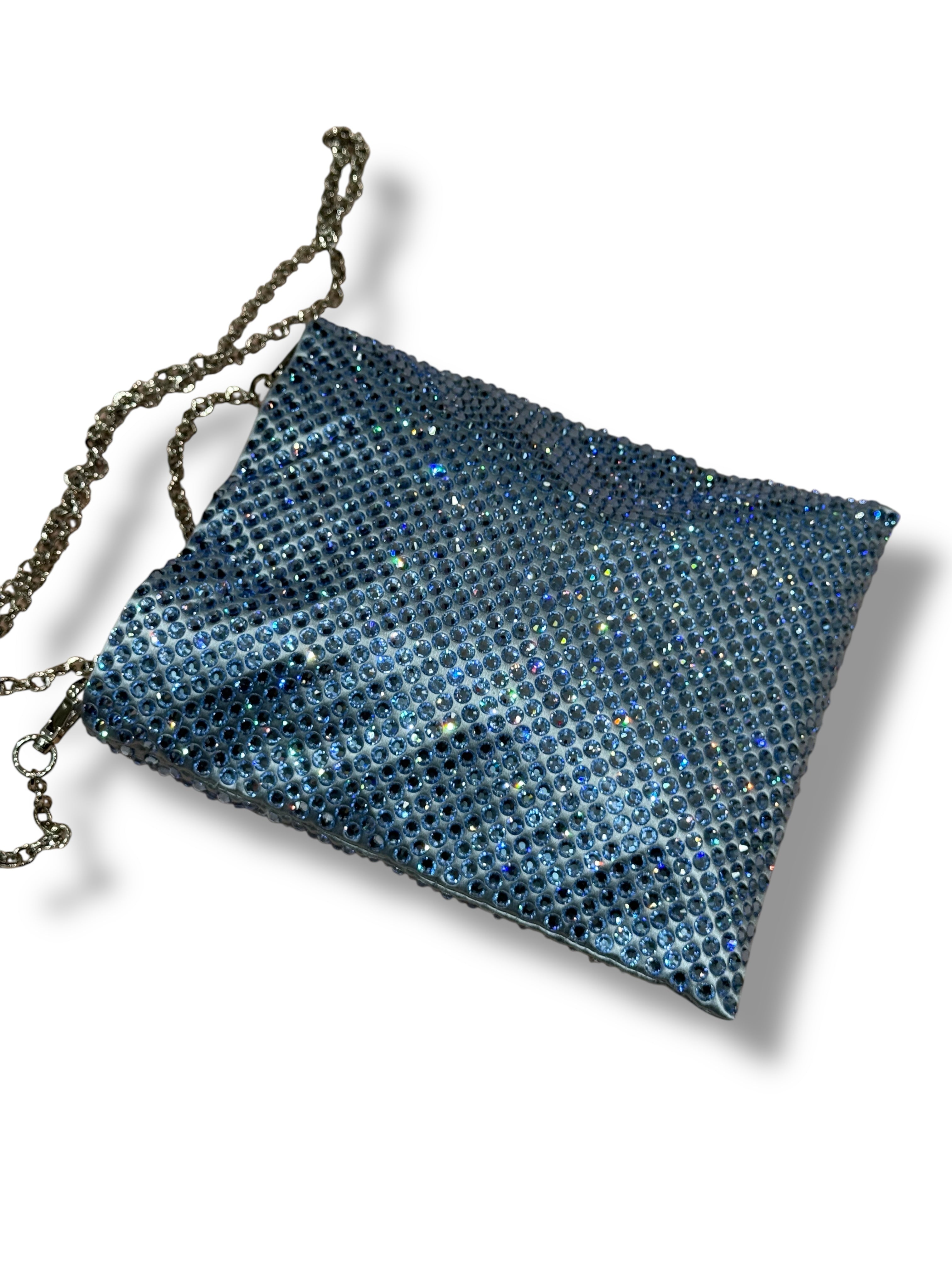 Prada - Sac strass bleu PM