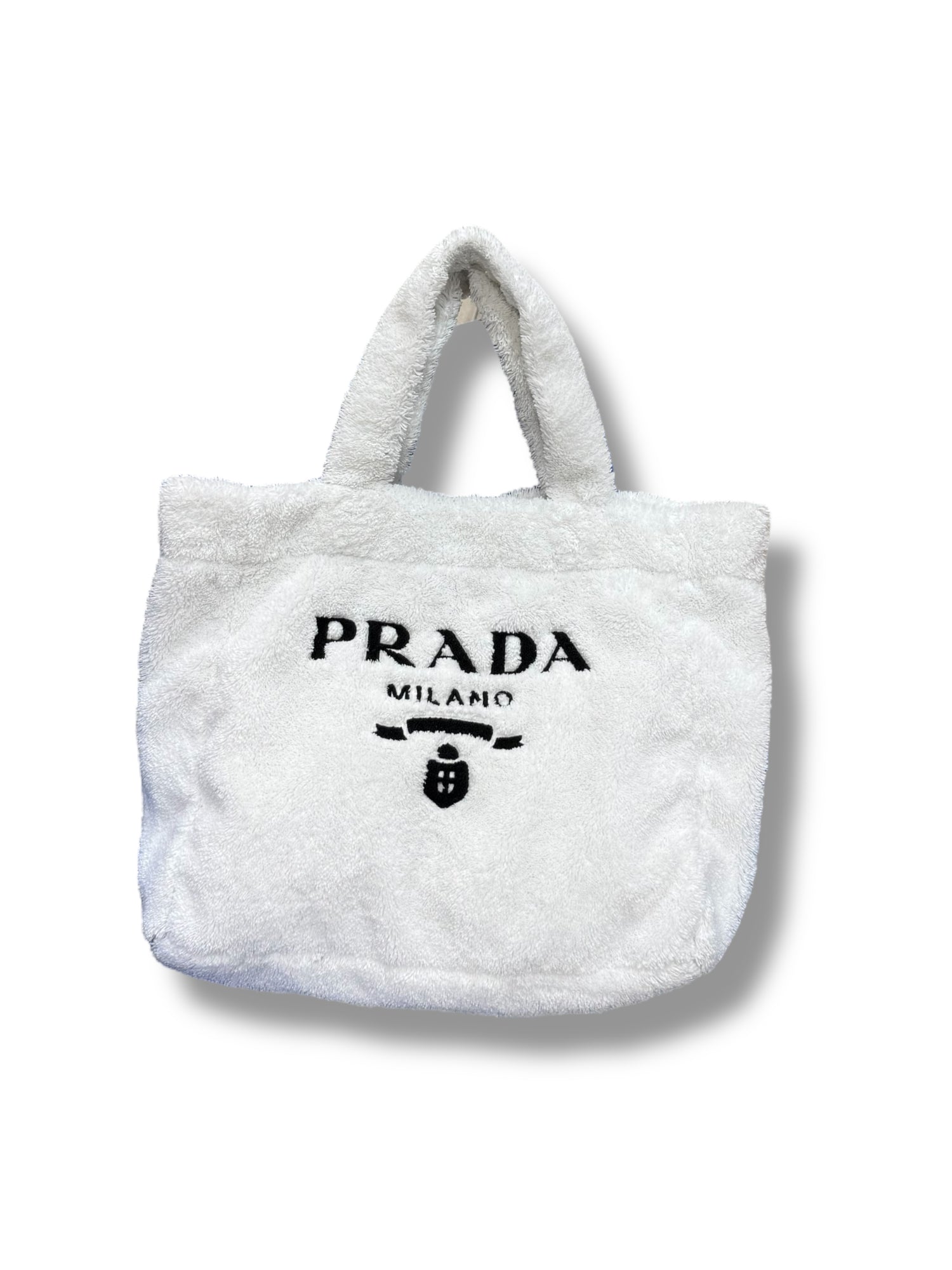 Prada - Sac Cabas blanc éponge GM