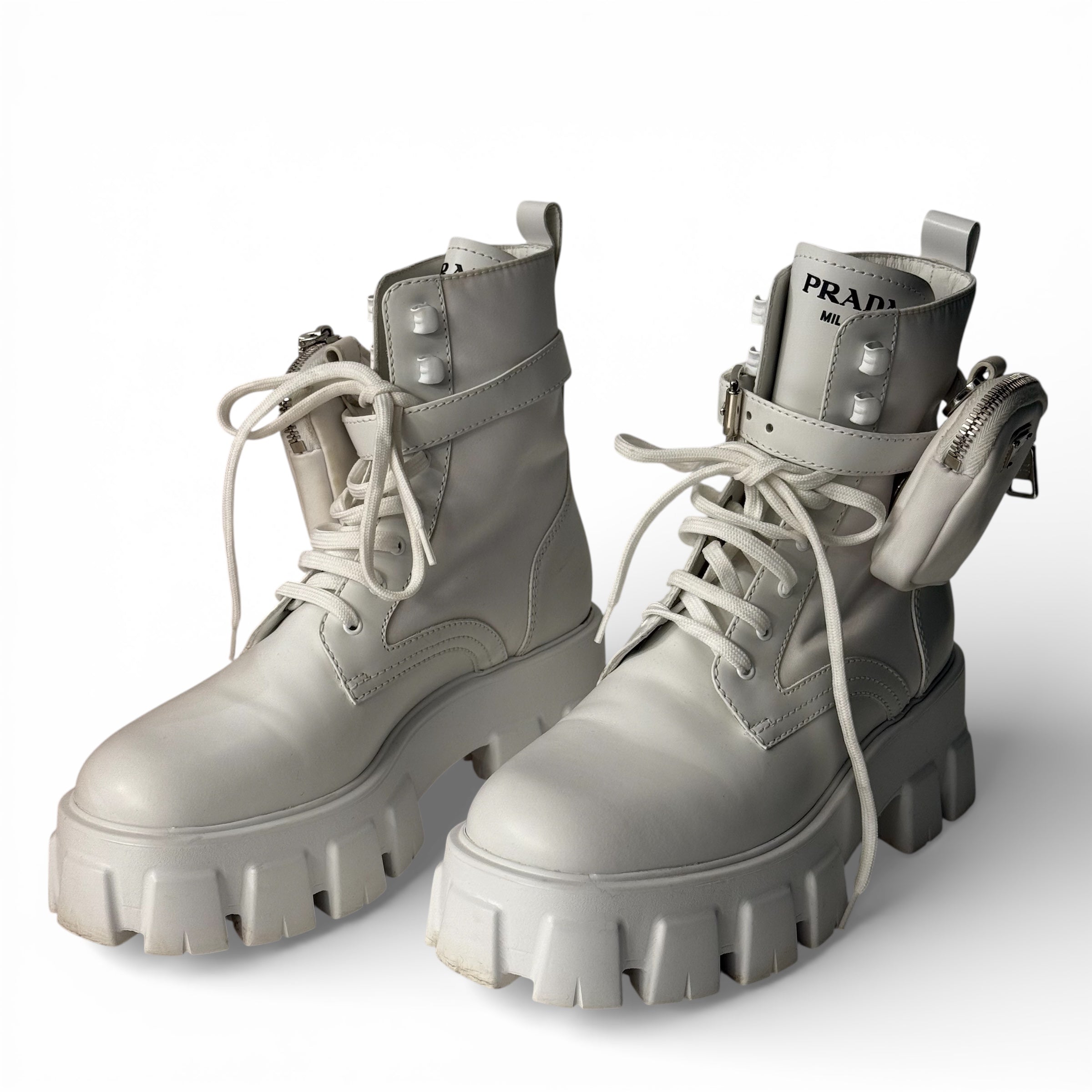 Prada - Bottines Moonlight T.39 blanches