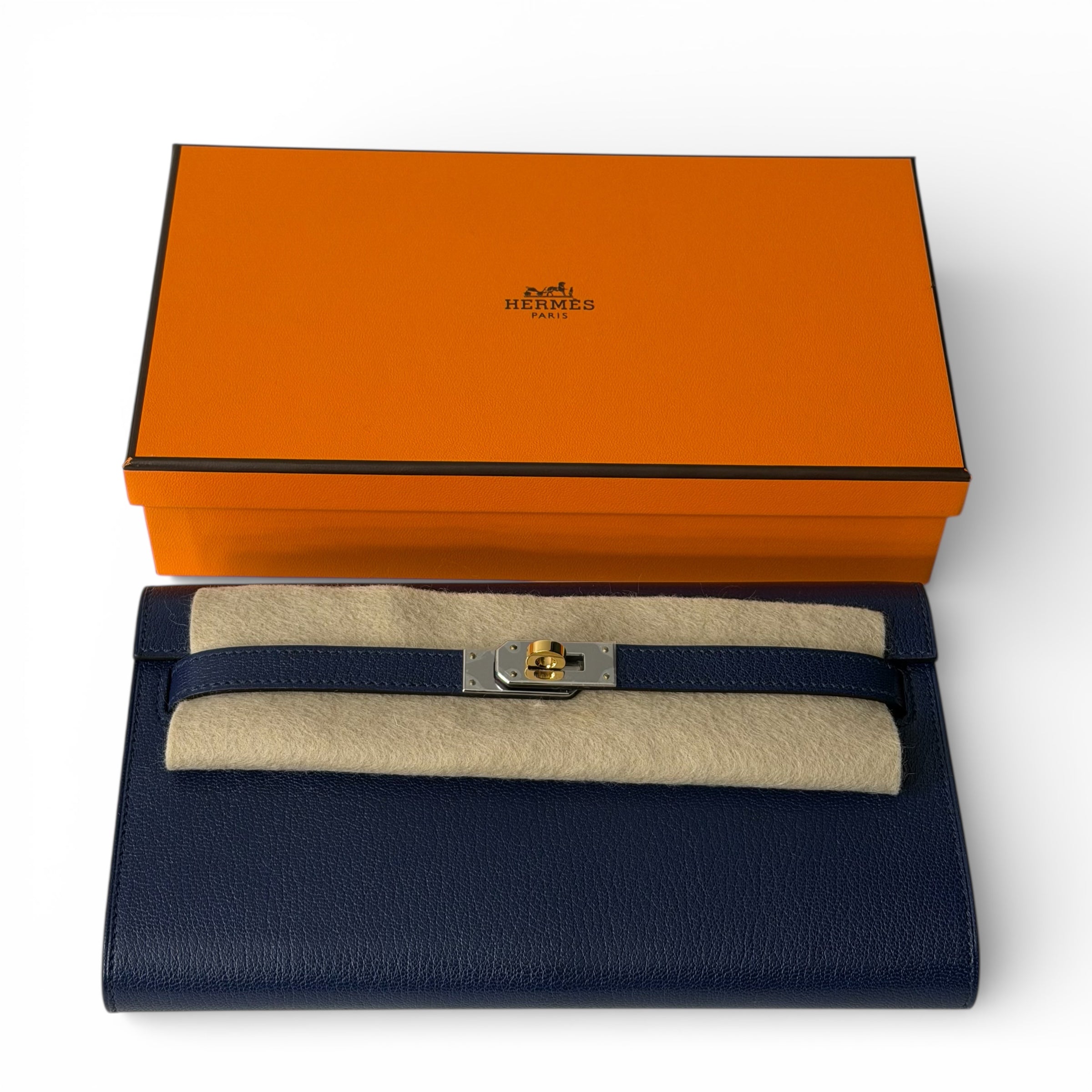 Hermès - Sac pochette Kelly To Go bleu