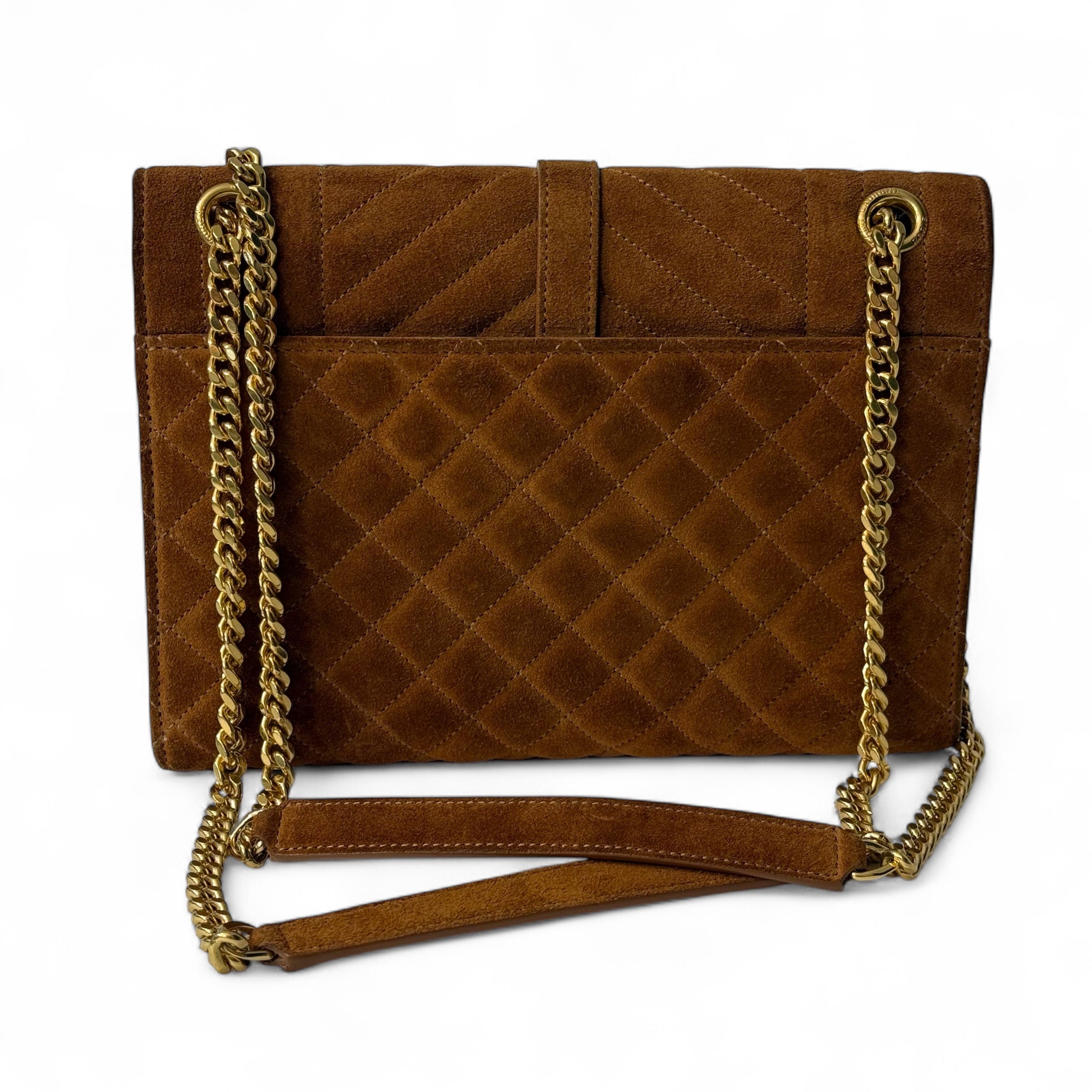 Saint Laurent - Sac à main enveloppe camel