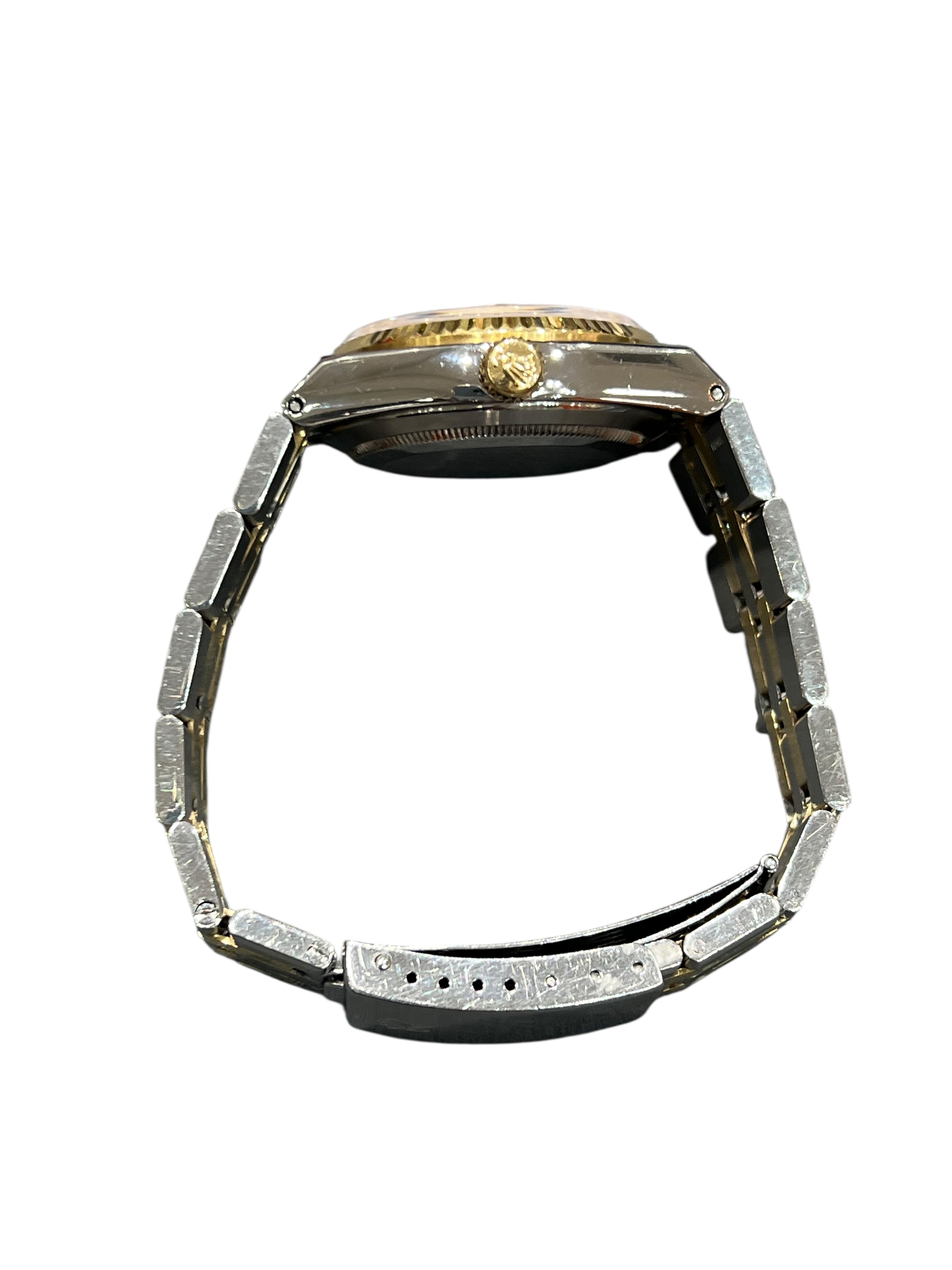 Rolex - Uhr Oyster Datejust Vintage Jubilee-Armband aus Platin Gold und Stahl