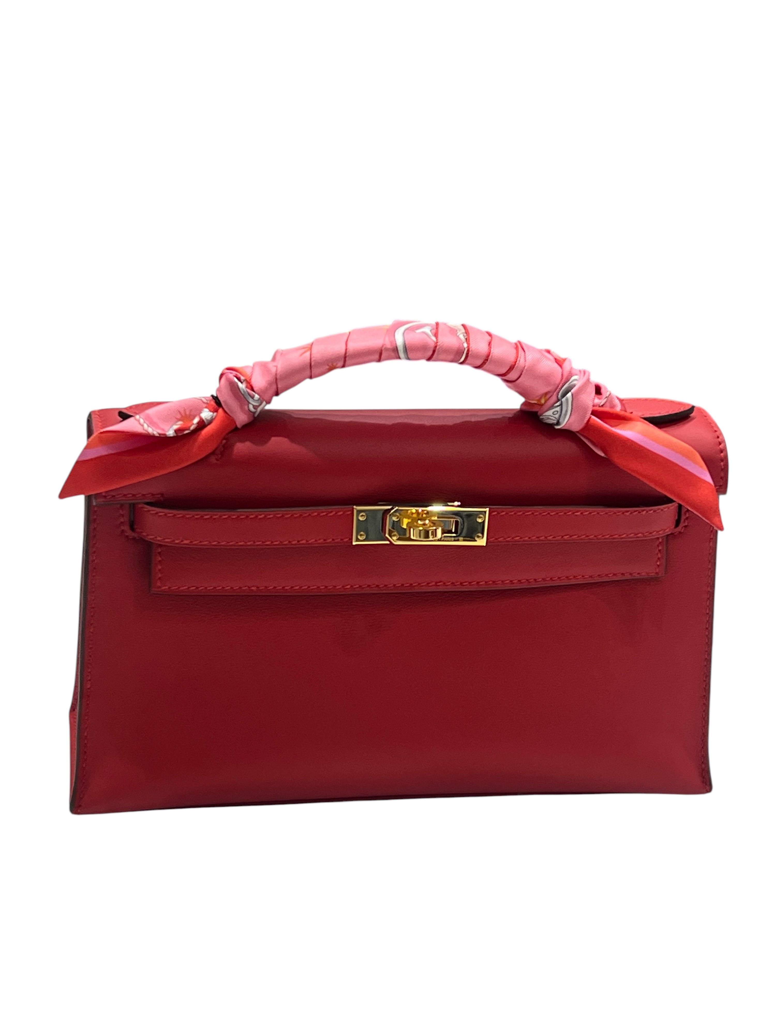 Hermès - pochette Kelly Clutch Swift rouge radieux 2025