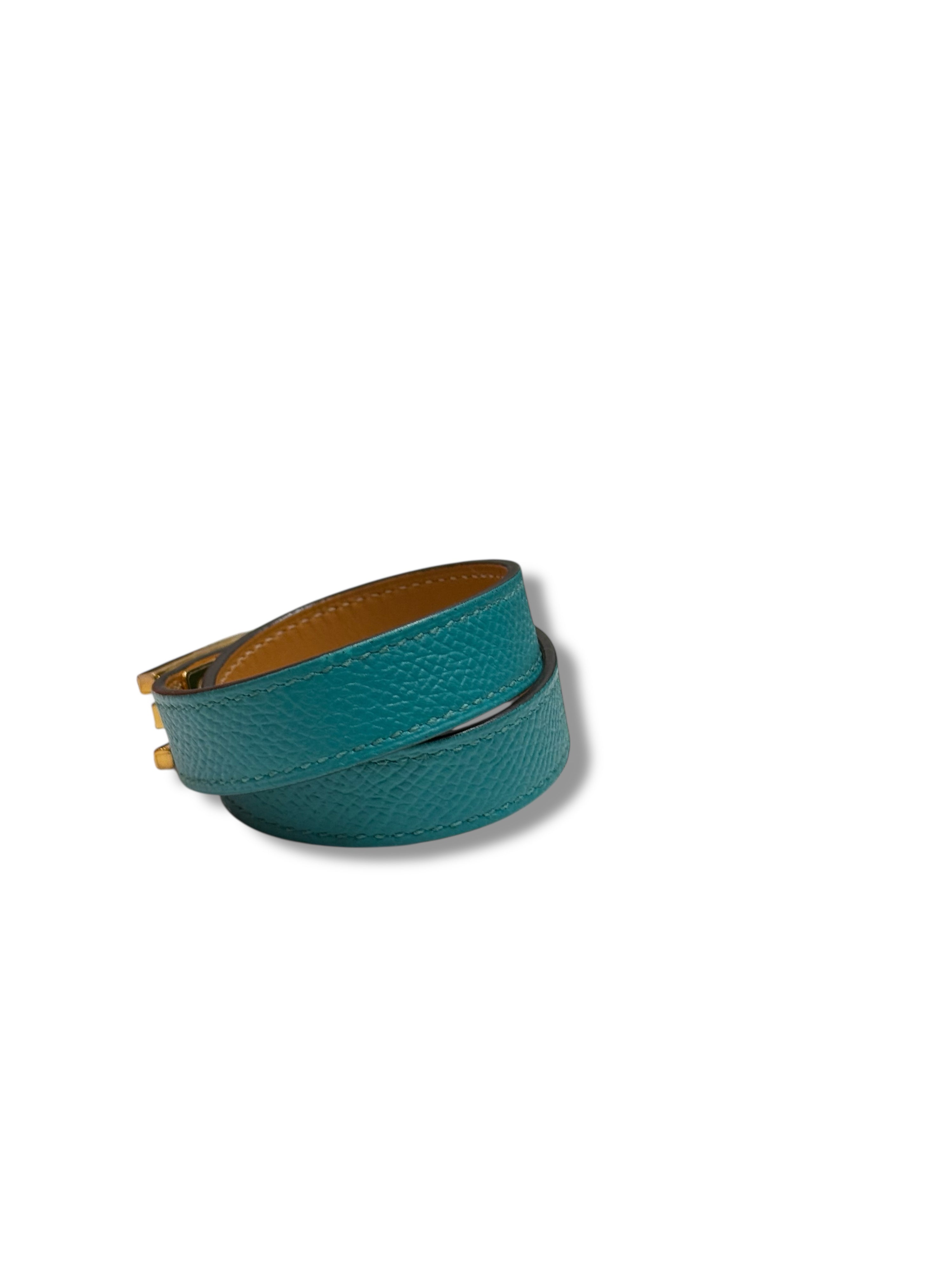 Hermès - Bracelet double tour Drag bleu GHW