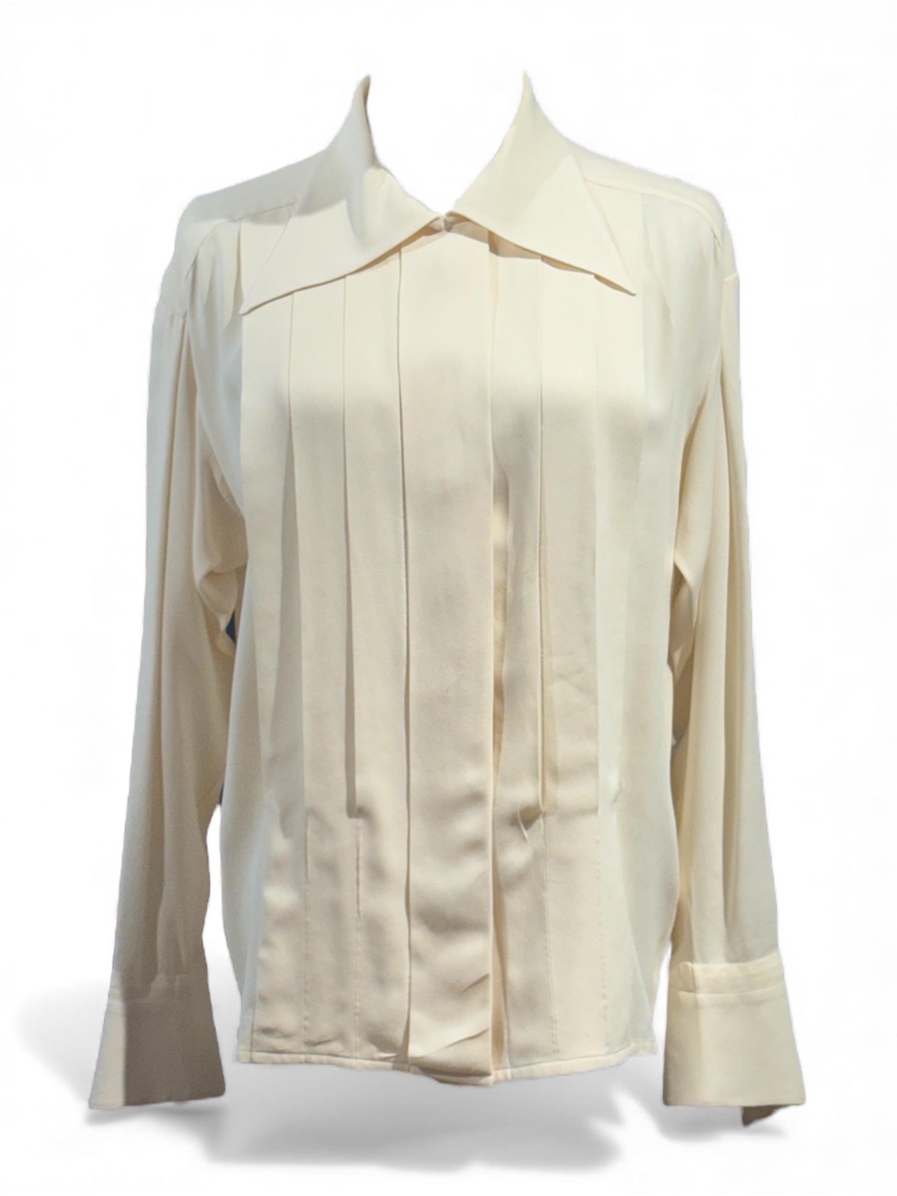 Chanel - Bluse elfenbeinfarben Größe 38