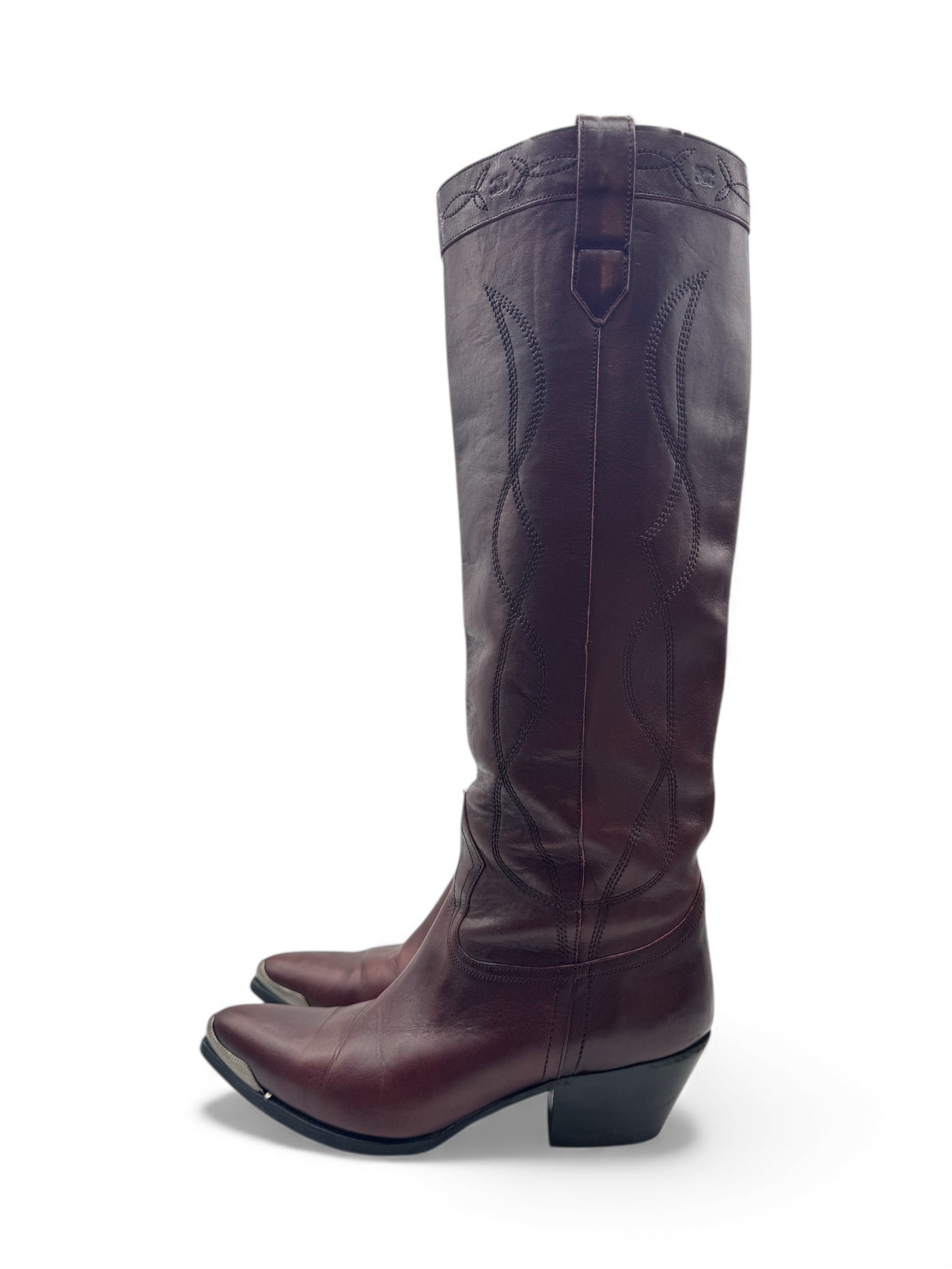 Céline - Bordeaux Santiag Stiefel T37,5