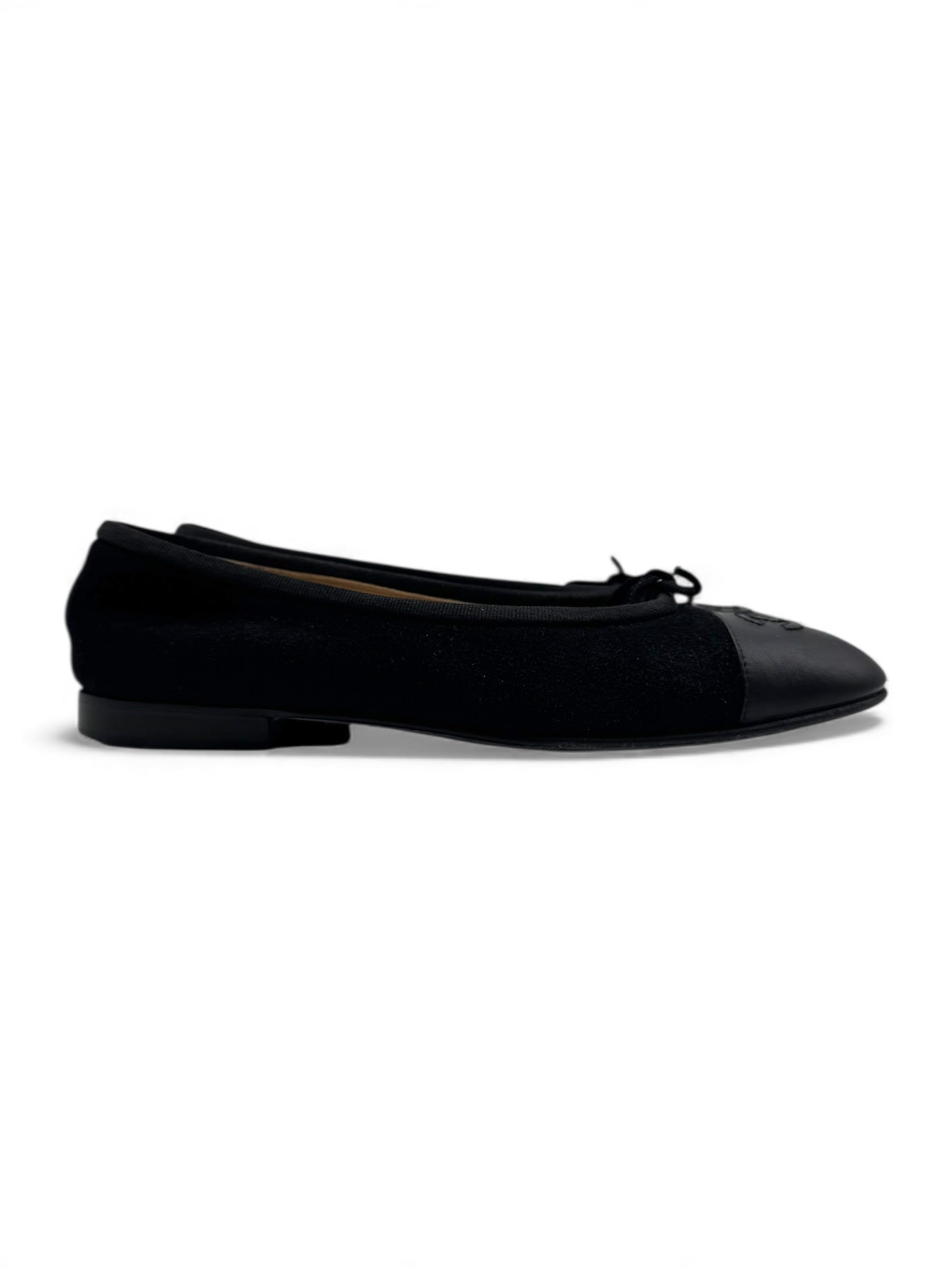 Chanel – Schwarze Ballerinas, Größe 36,5