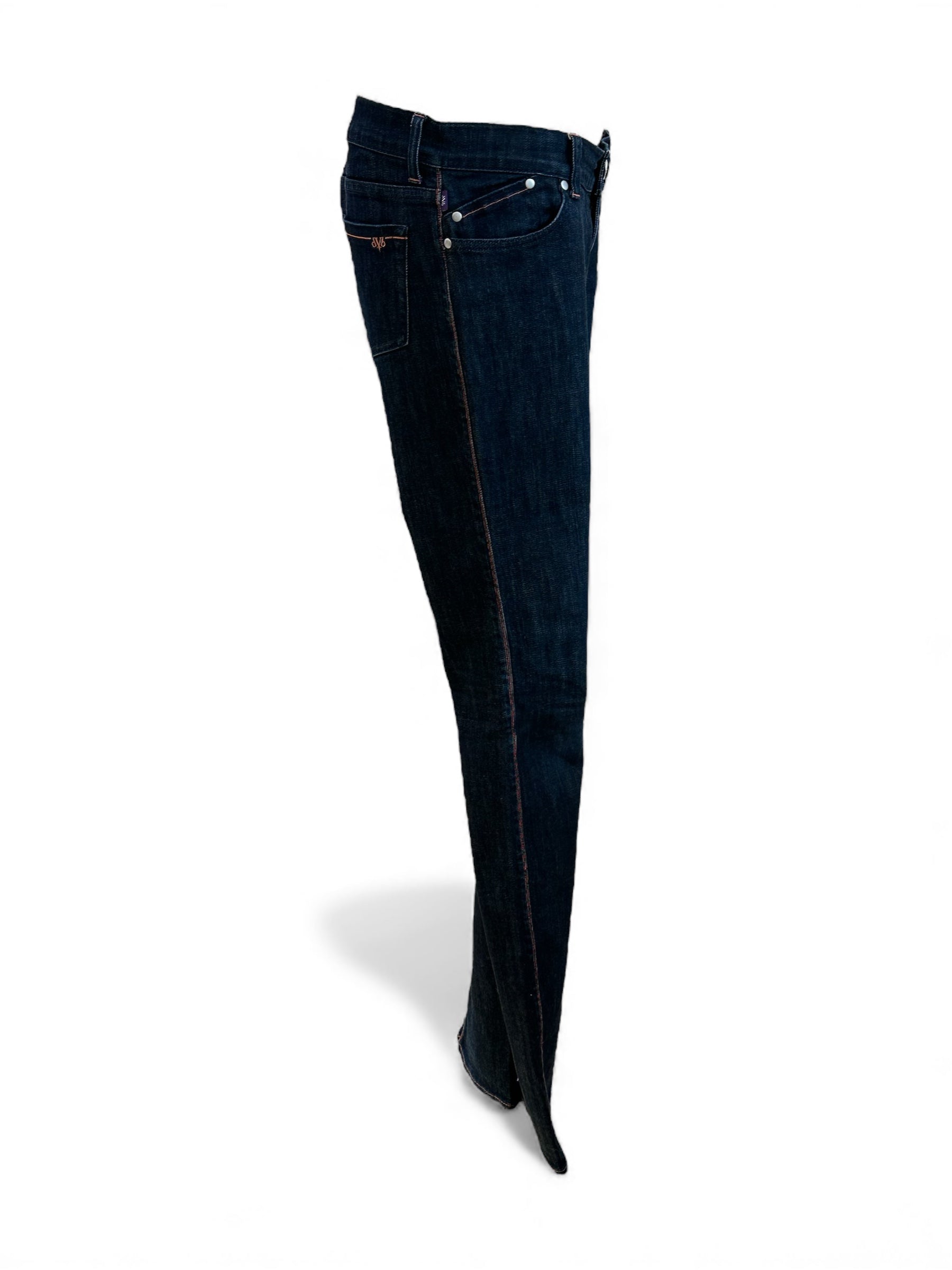 Victoria Beckham - Jean avec couture orange T34