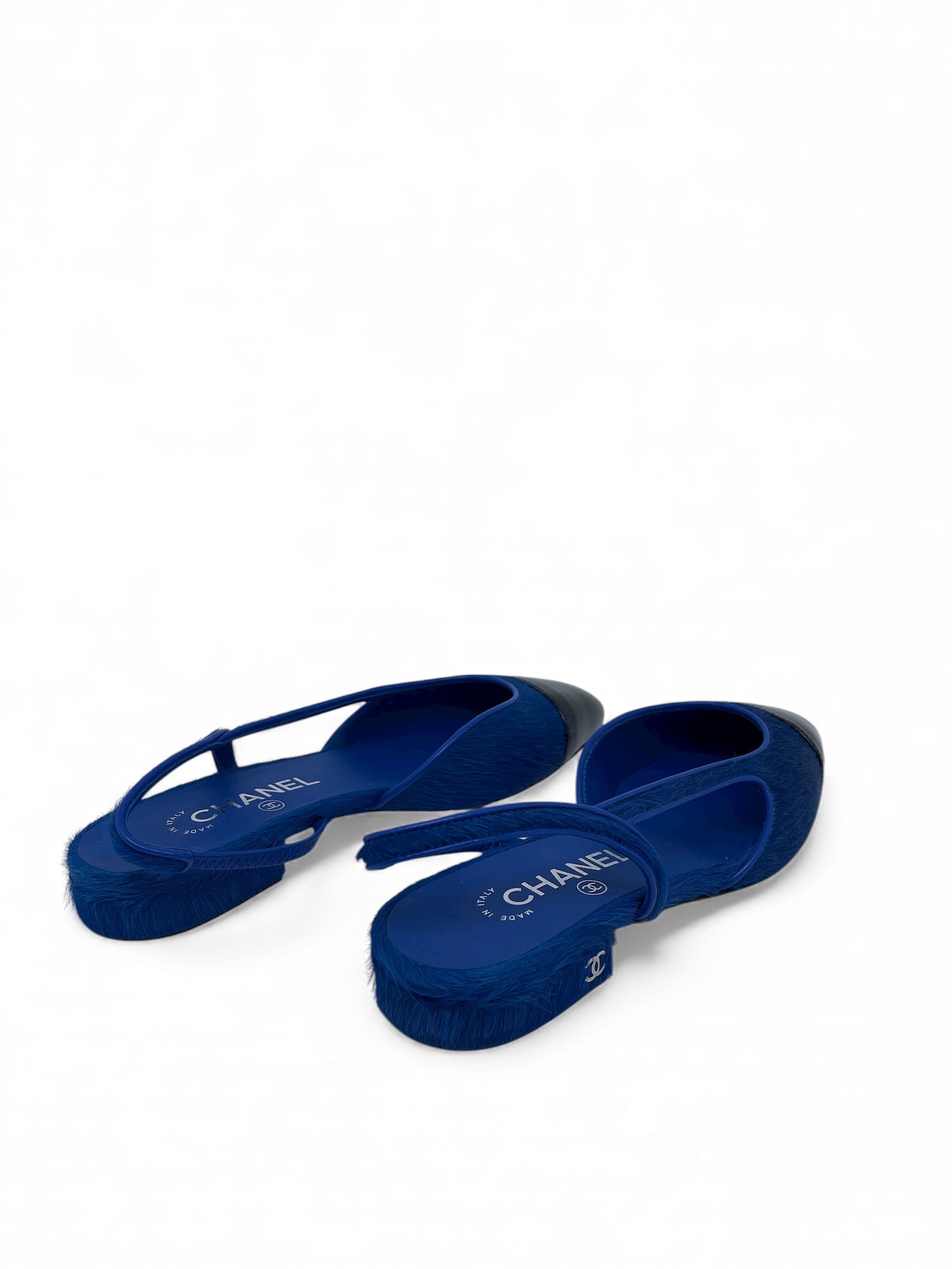 Chanel - Slingbacks bleu T37.5