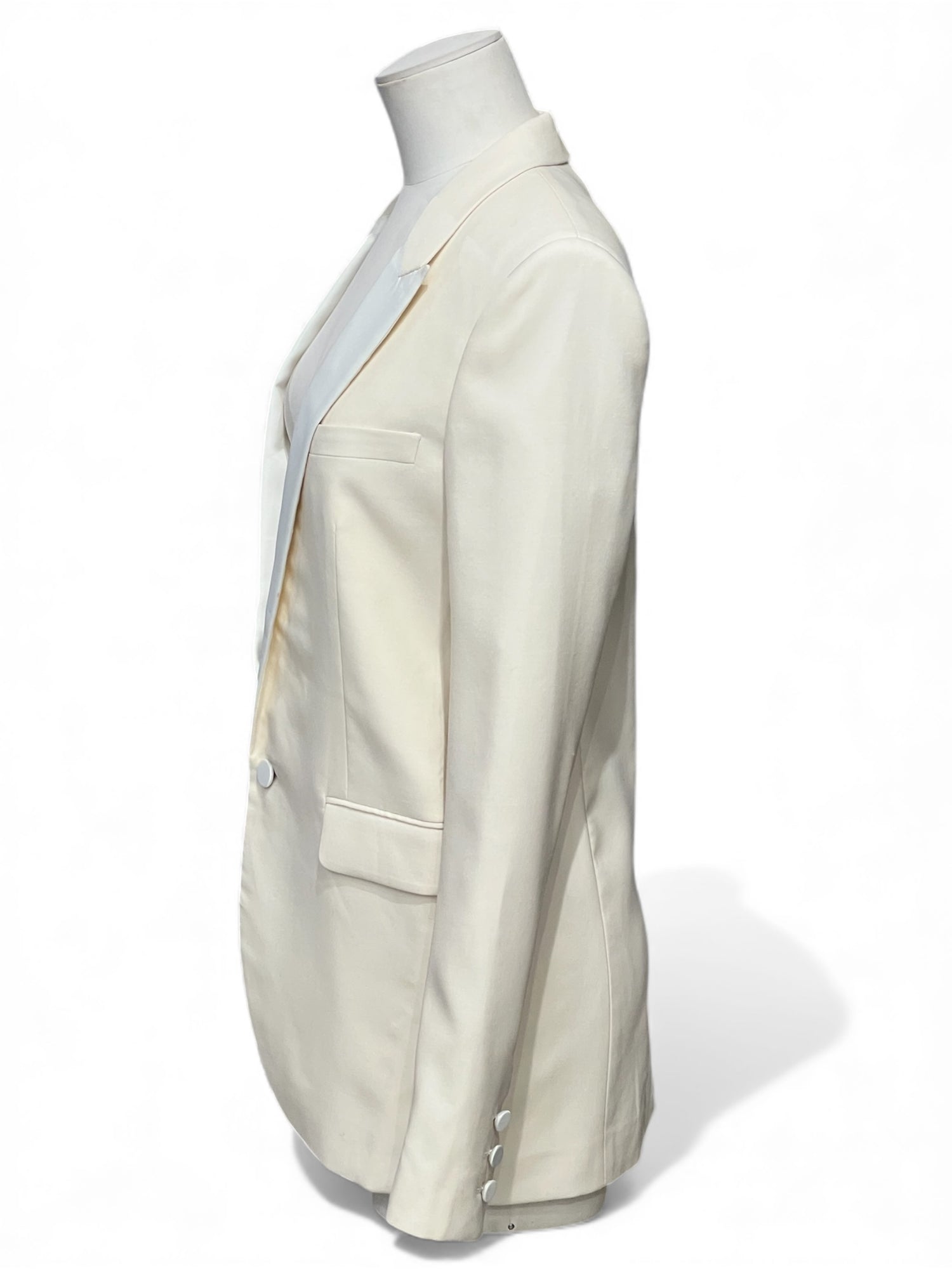 Saint Laurent -  Blazer bi-matières beige T36