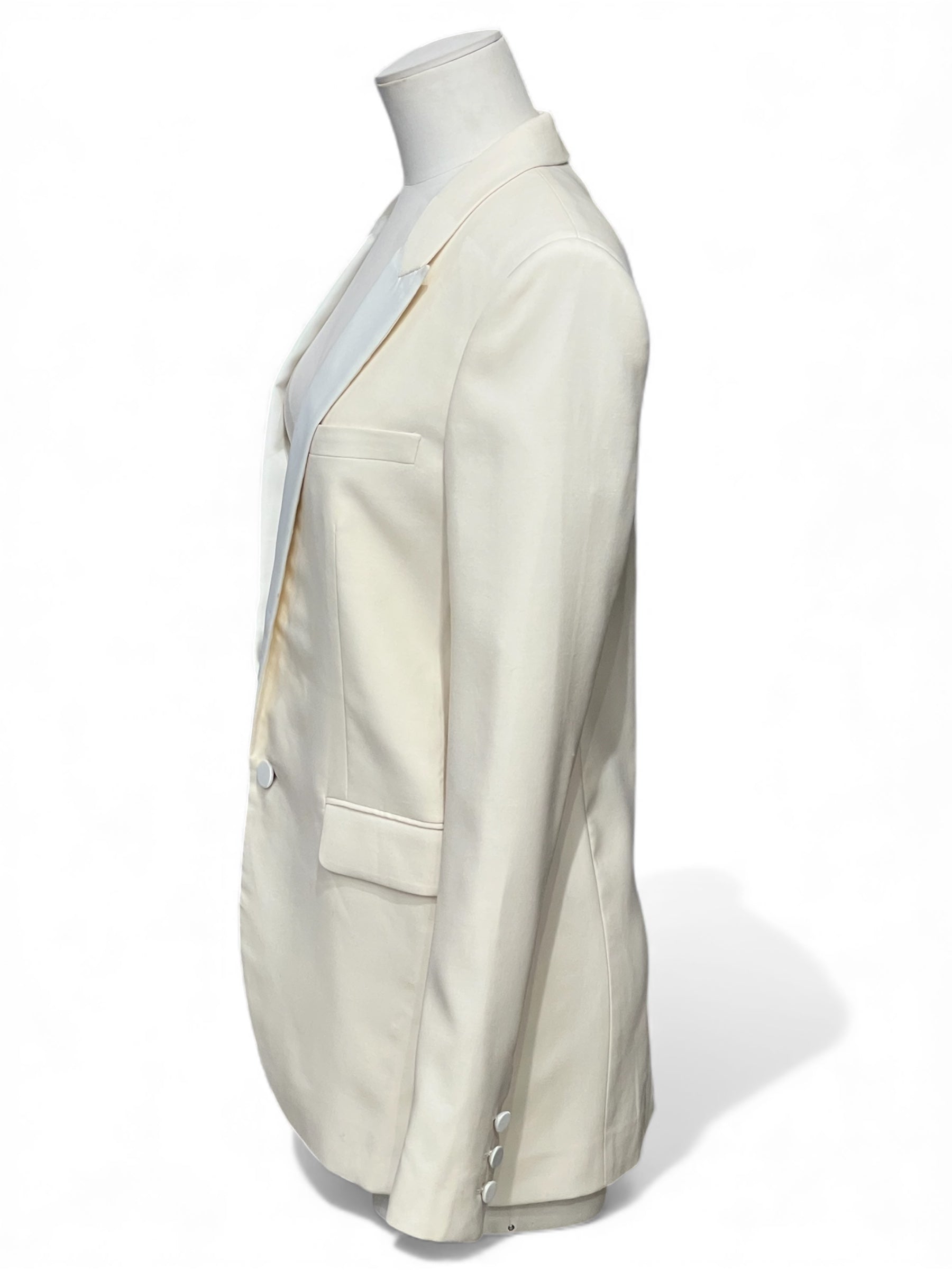 Saint Laurent -  Blazer bi-matières beige T36