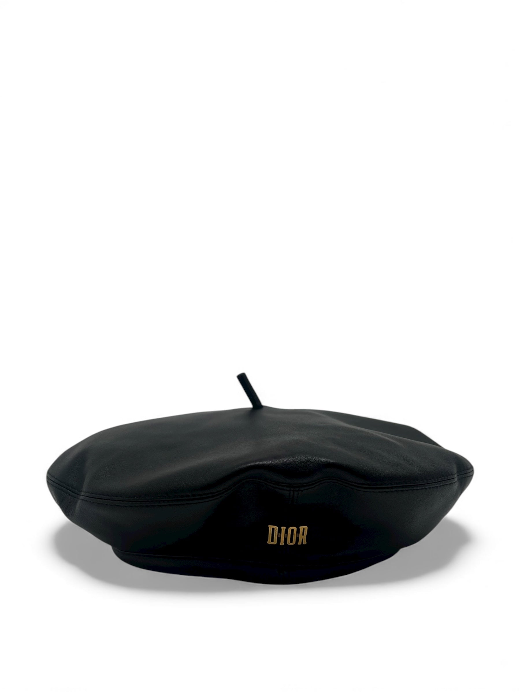 Christian Dior - Béret noir en cuir