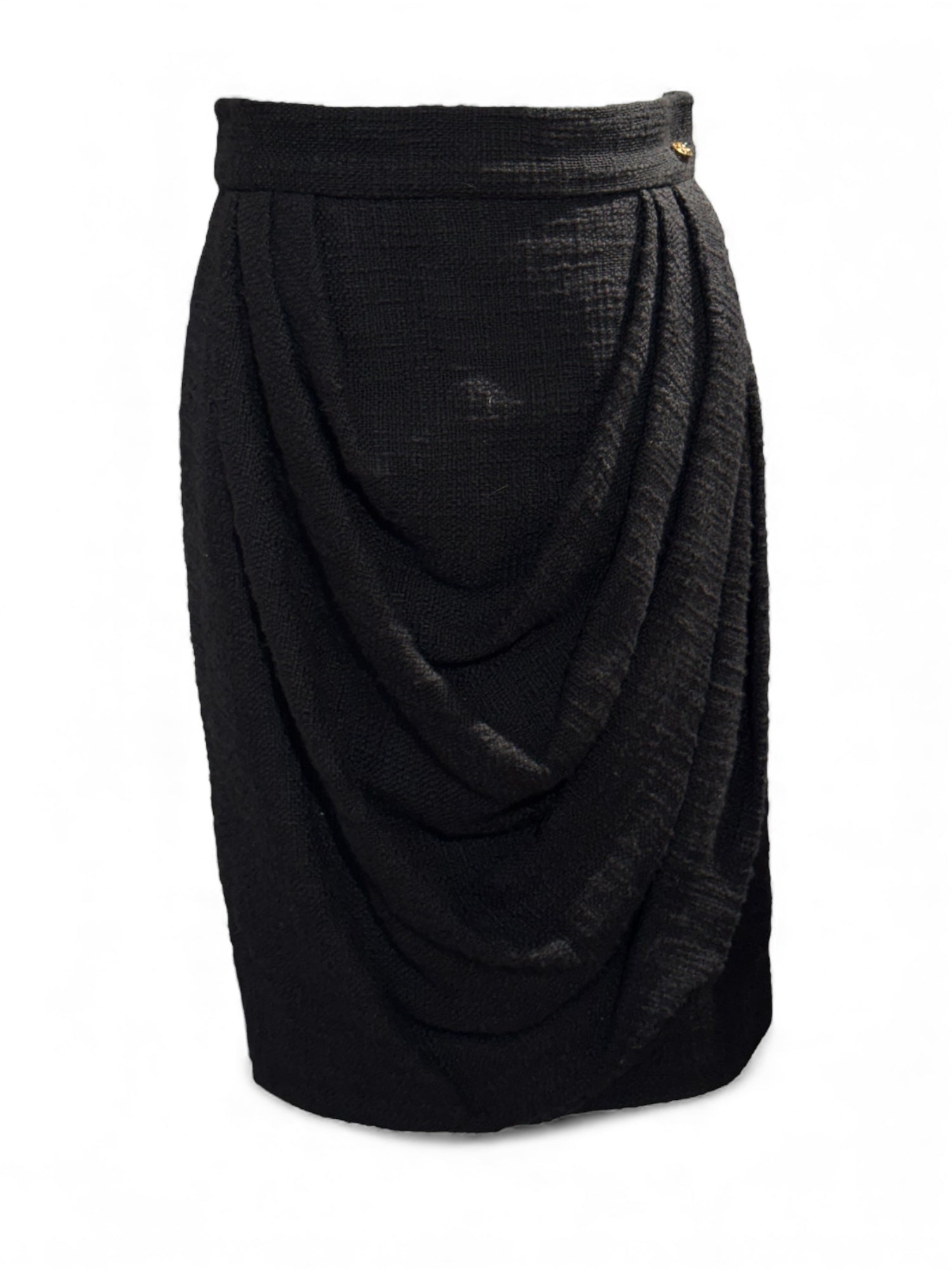 Chanel - Jupe en tweed noir T40