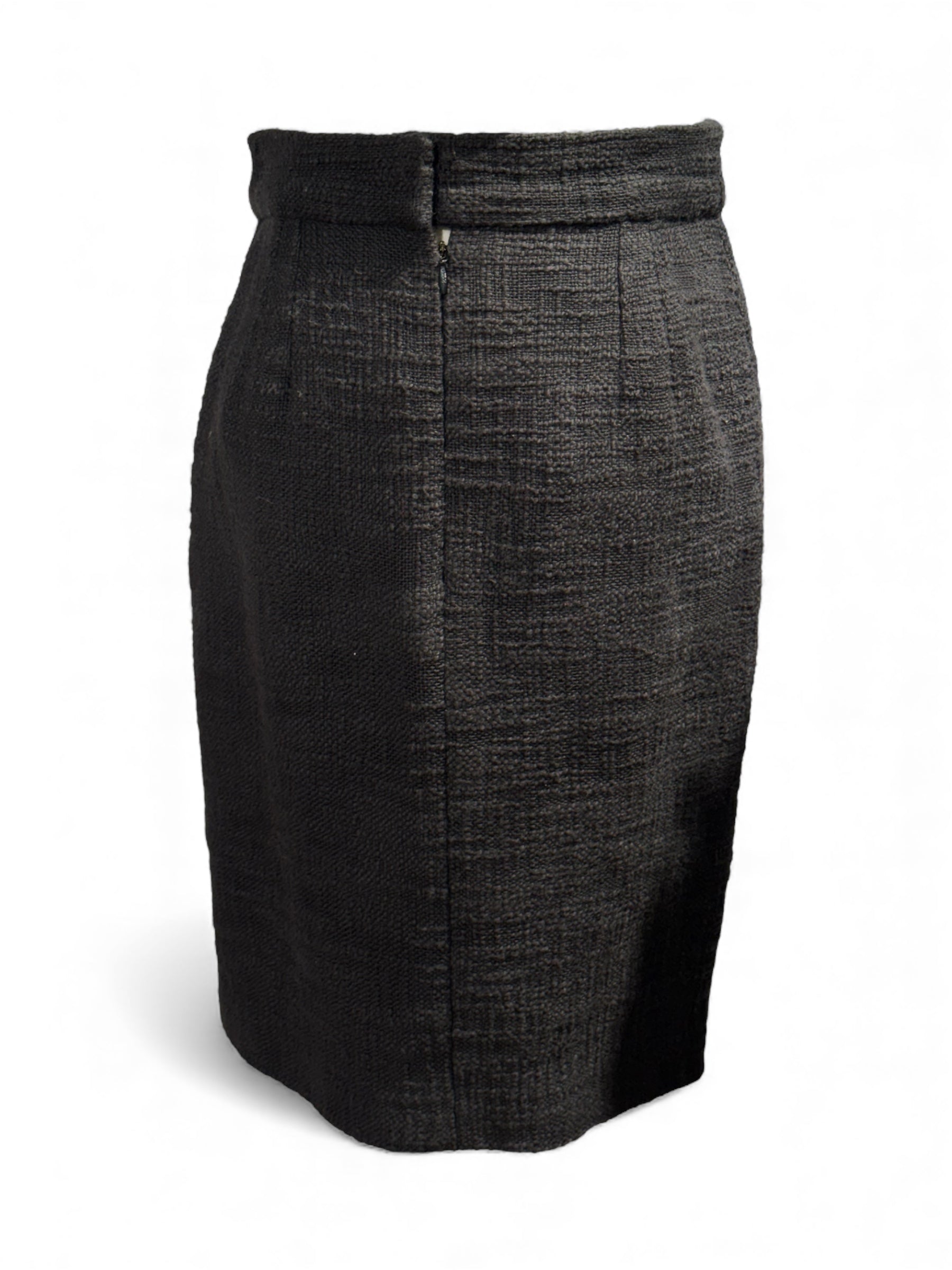 Chanel - Jupe en tweed noir T40