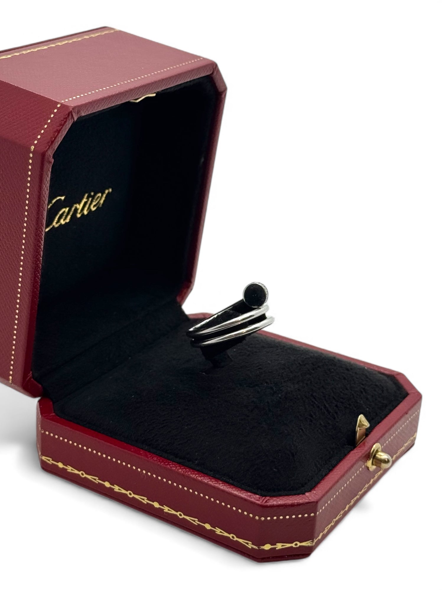 Cartier - Bague clou 3 tours pavé or blanc T53