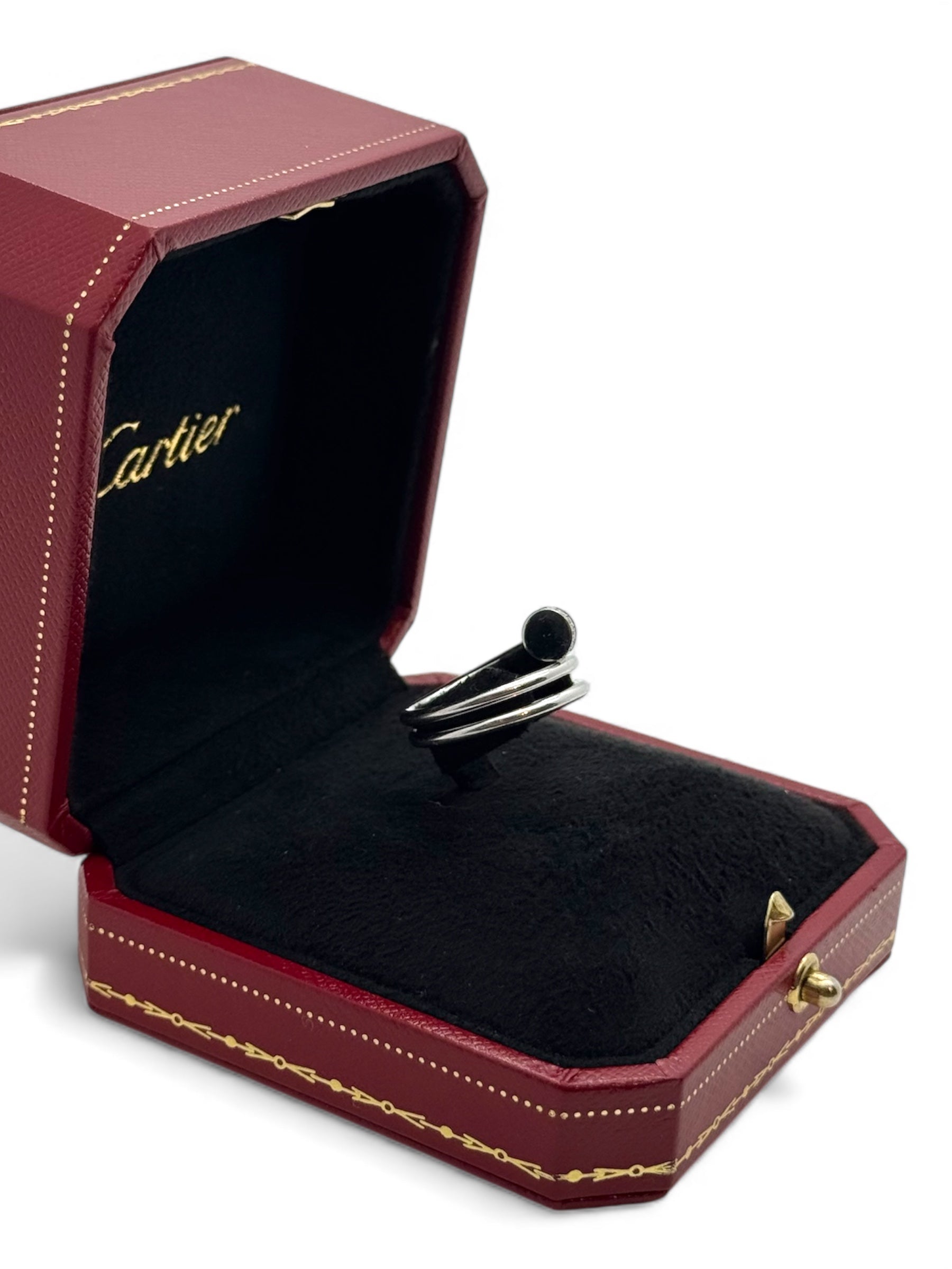 Cartier - Bague clou 3 tours pavé or blanc T53