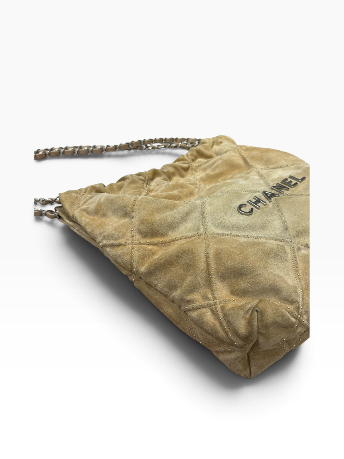 Chanel - sac 22 daim beige small