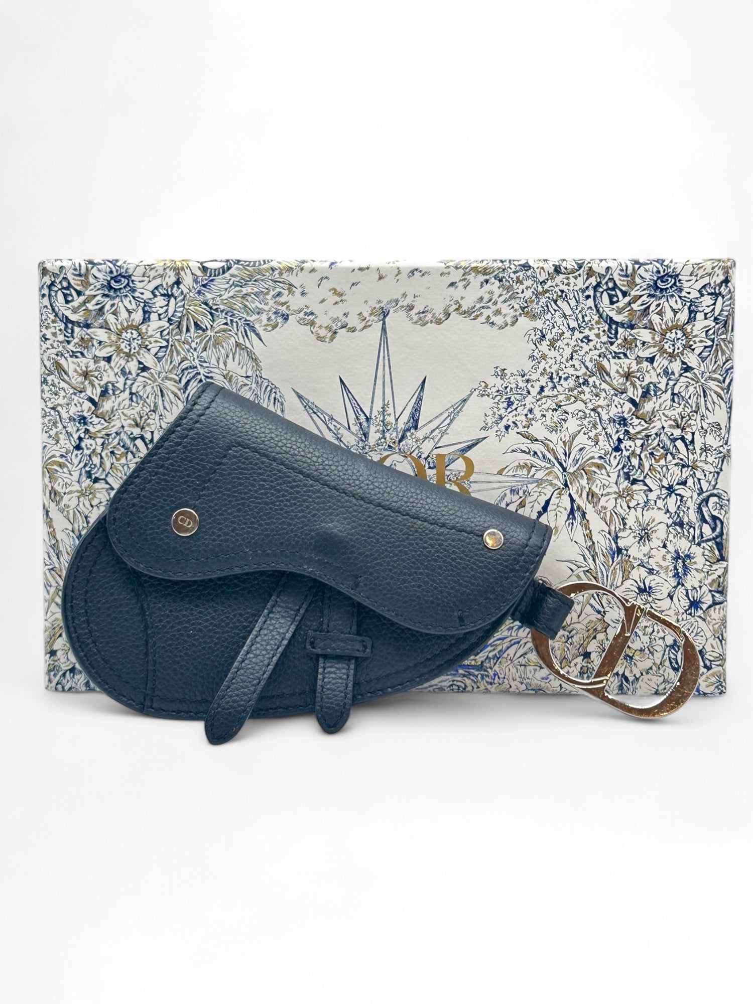Dior - Porte monnaie Saddle bleu marine