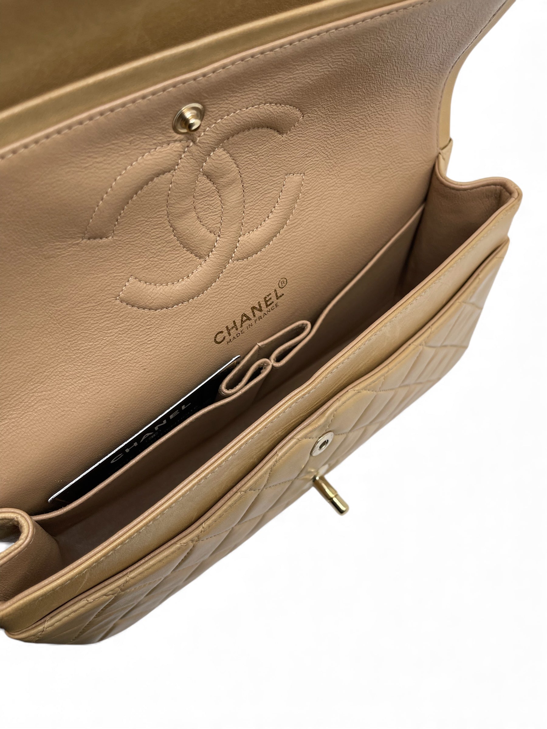 Chanel - Sac Timeless 25 Double Flap beige