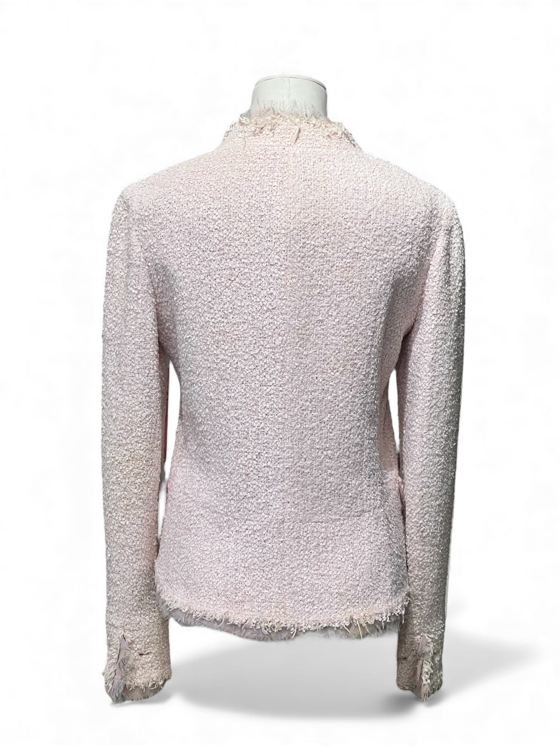 Chanel - Veste en tweed rose T38